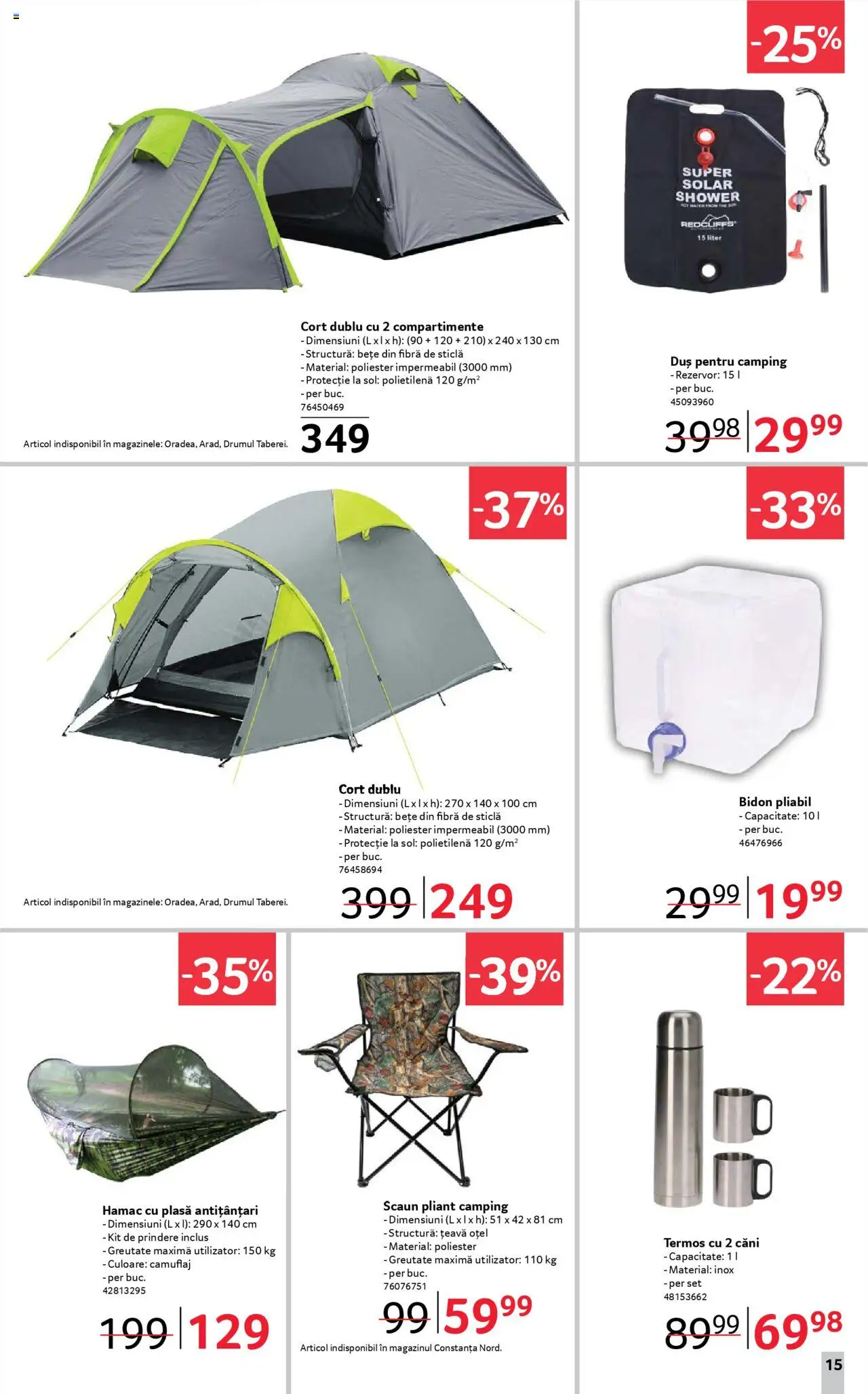 Catalog Selgros 27 Iunie - 9 Iulie 2025 | Pagina 15 | Produse: Cort, Termos, Țeavă, Onion