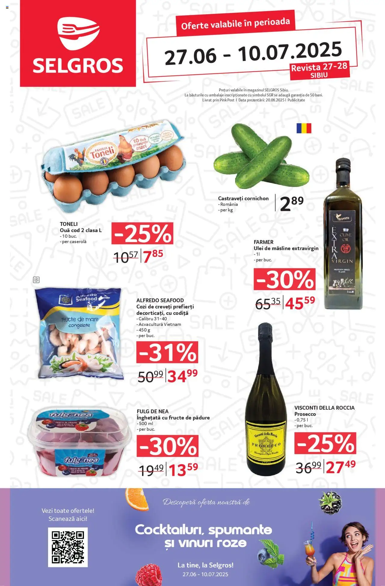 Catalog Selgros 27 Iunie - 9 Iulie 2025 | Pagina 1 | Produse: Ulei, Înghețată, Fructe, Fructe De Mare