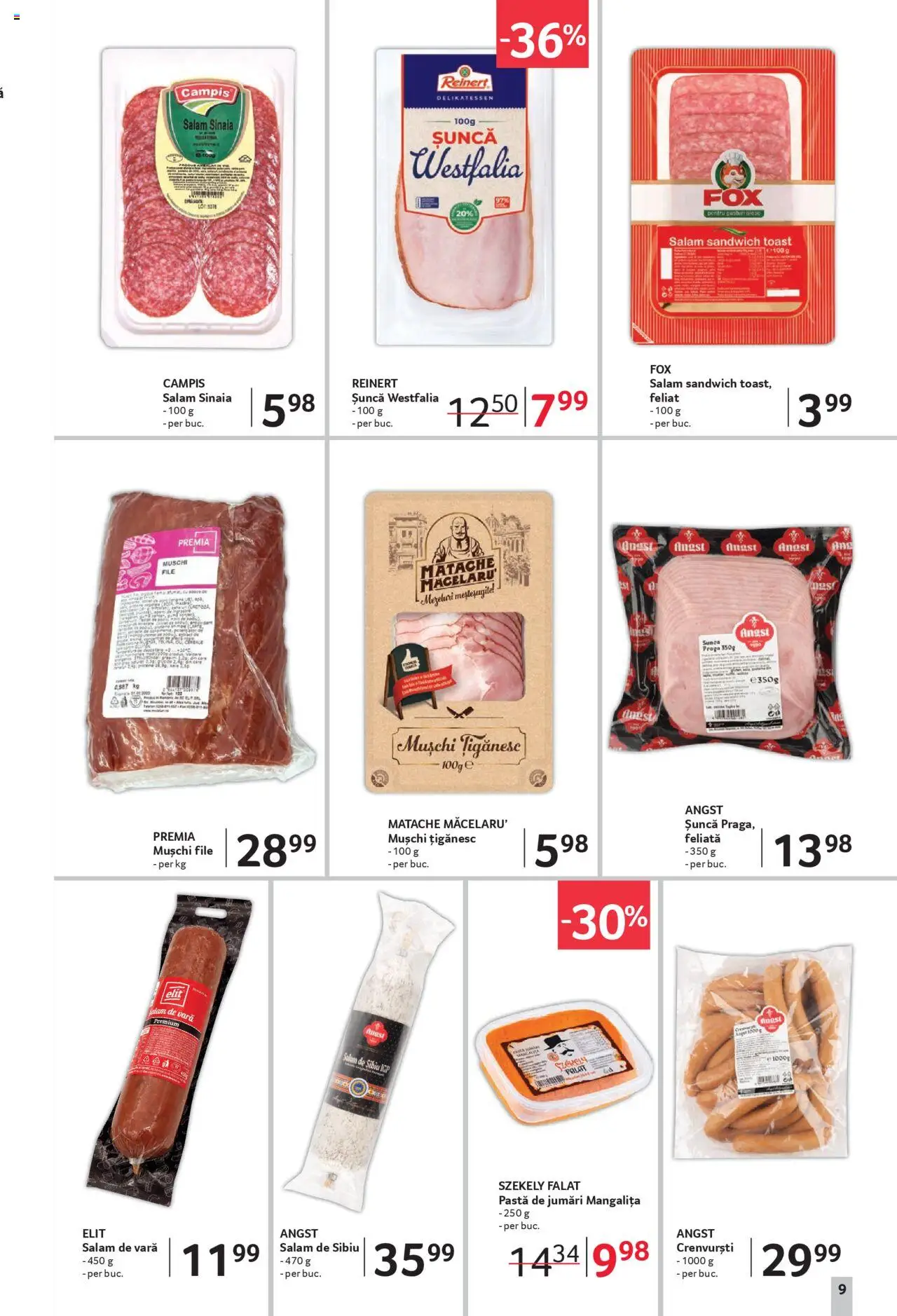 Catalog Selgros 27 Iunie - 9 Iulie 2025 | Pagina 9 | Produse: Crenvurști, Salam, Șuncă