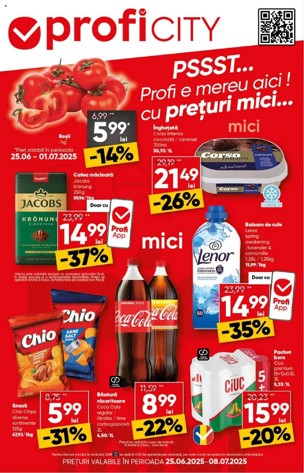 Catalog Profi 25 Iunie - 7 Iulie 2025 | Pagina 1 | Produse: Amerikan servis, Balsam, Ciocolată, Roșii