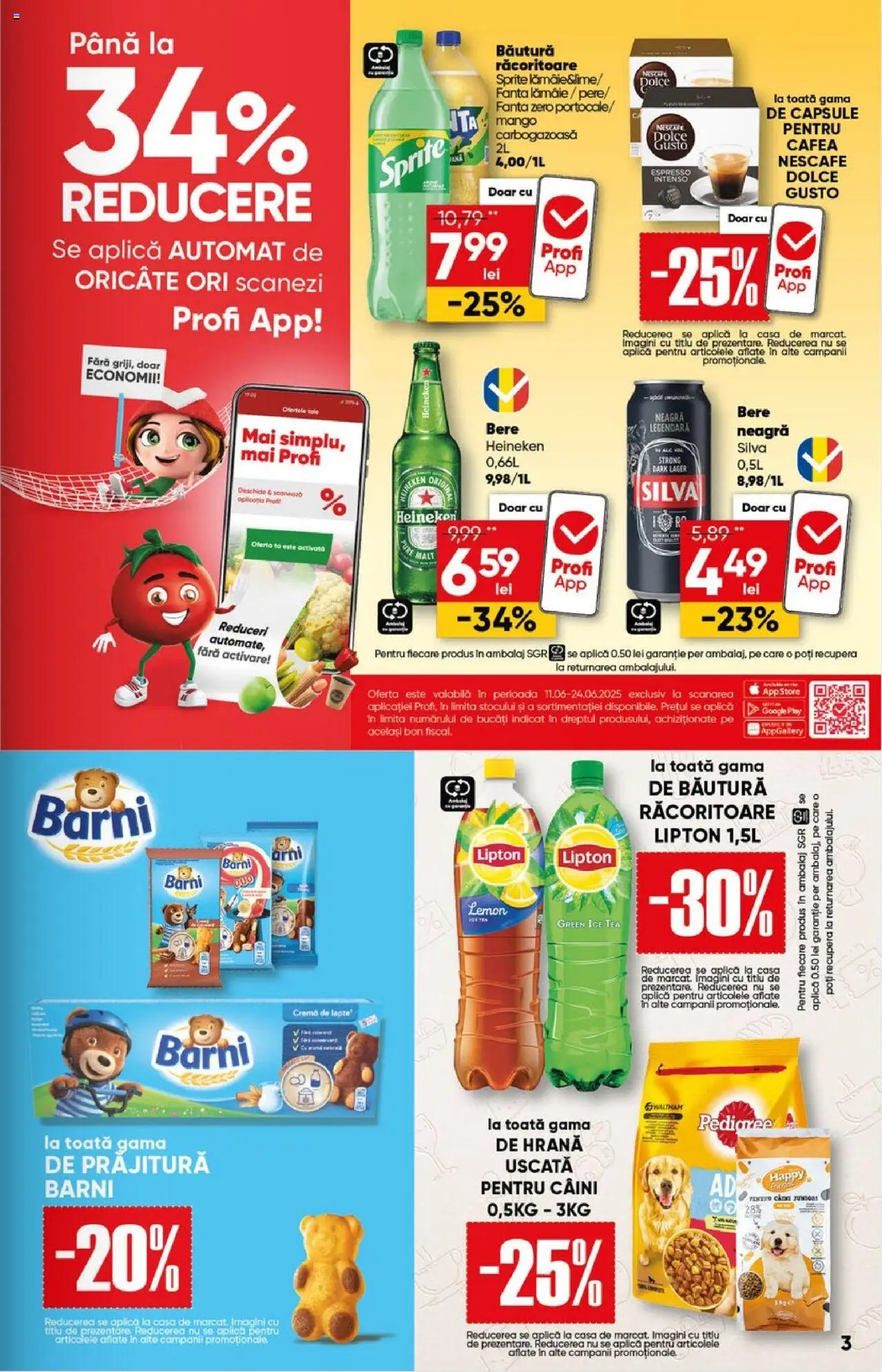 Catalog Profi 25 Iunie - 7 Iulie 2025 | Pagina 3 | Produse: Prăjitură, Ice tea, Lămâie, Mango