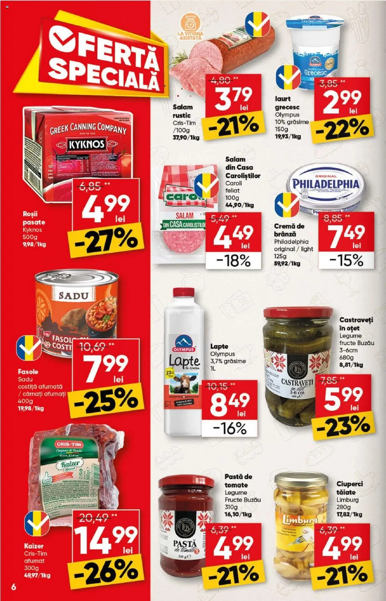Catalog Profi 25 Iunie - 7 Iulie 2025 | Pagina 6 | Produse: Brânză, Salam, Castraveți, Legume