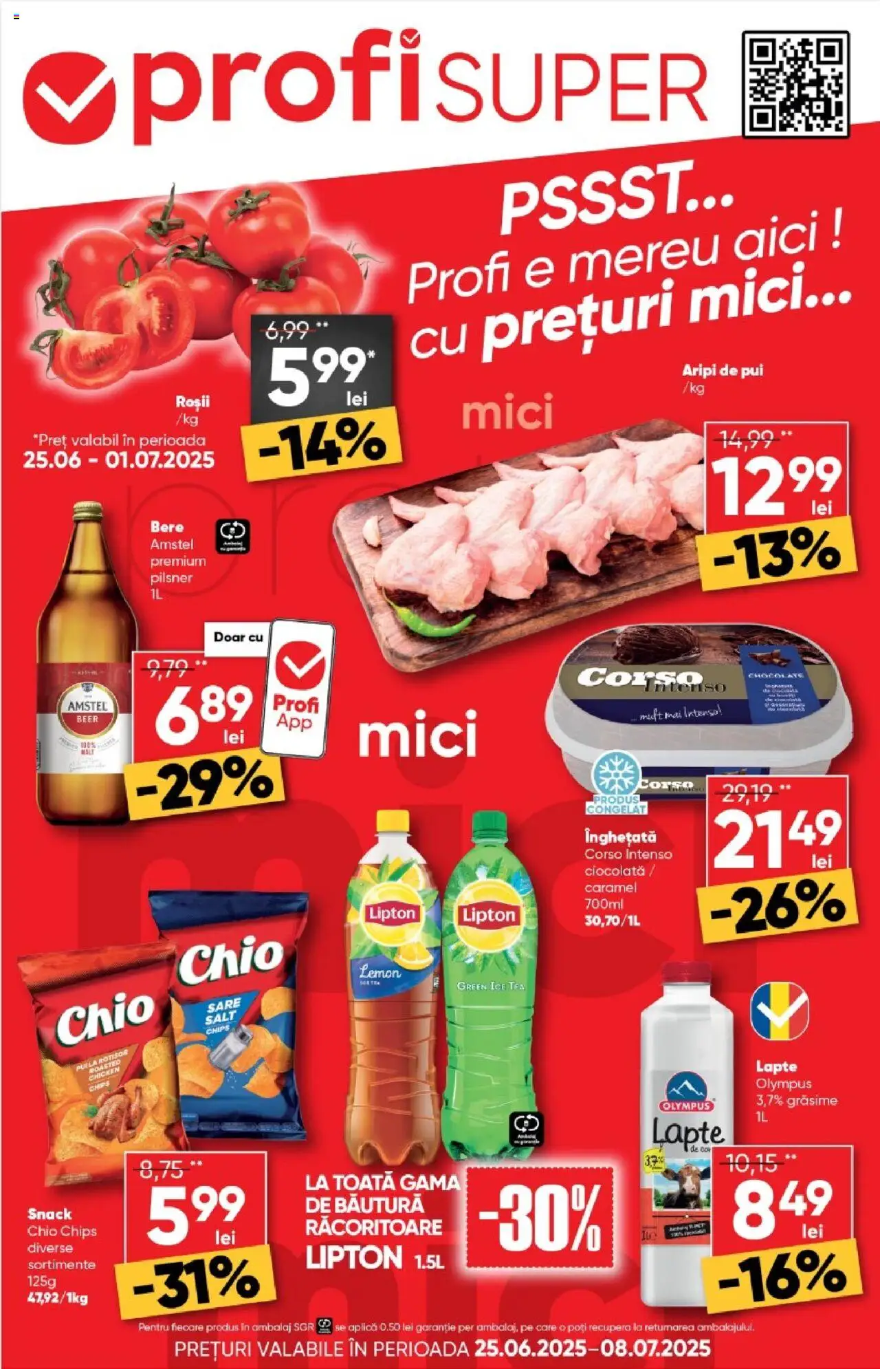 Catalog Profi 25 Iunie - 7 Iulie 2025 | Pagina 1 | Produse: Mici, Ciocolată, Bere, Ice tea