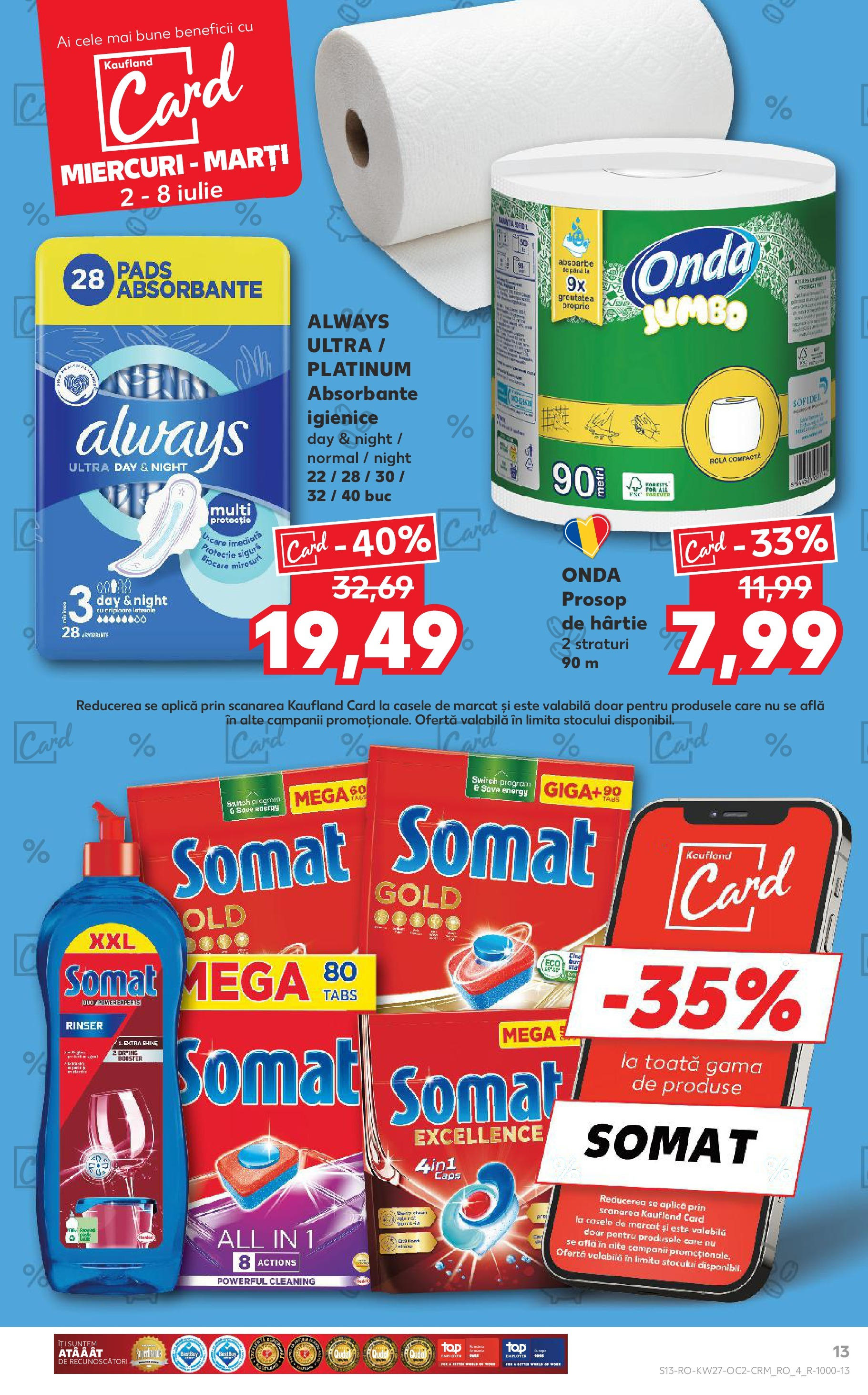 Catalog Kaufland 2 - 7 Iulie 2025 | Pagina 13 | Produse: Absorbante