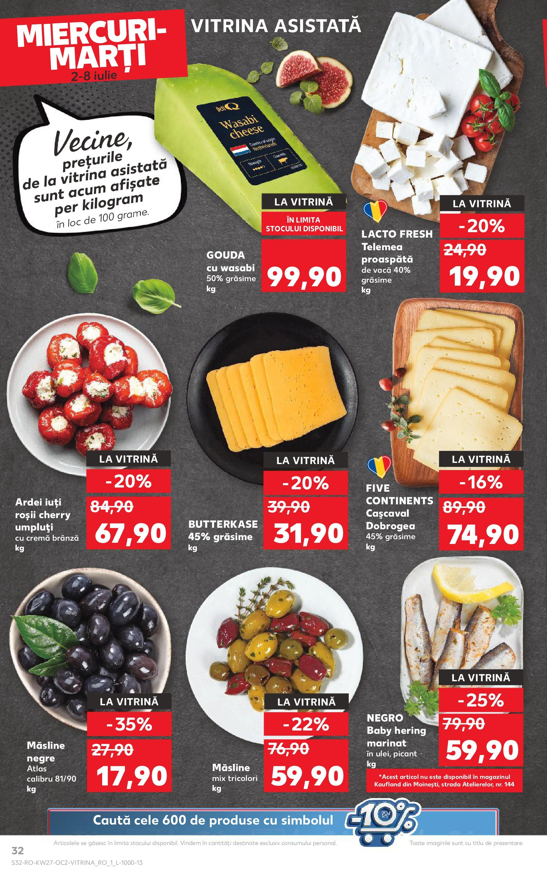 Catalog Kaufland 2 - 7 Iulie 2025 | Pagina 32 | Produse: Vitrină, Cașcaval, Ardei, Brânză