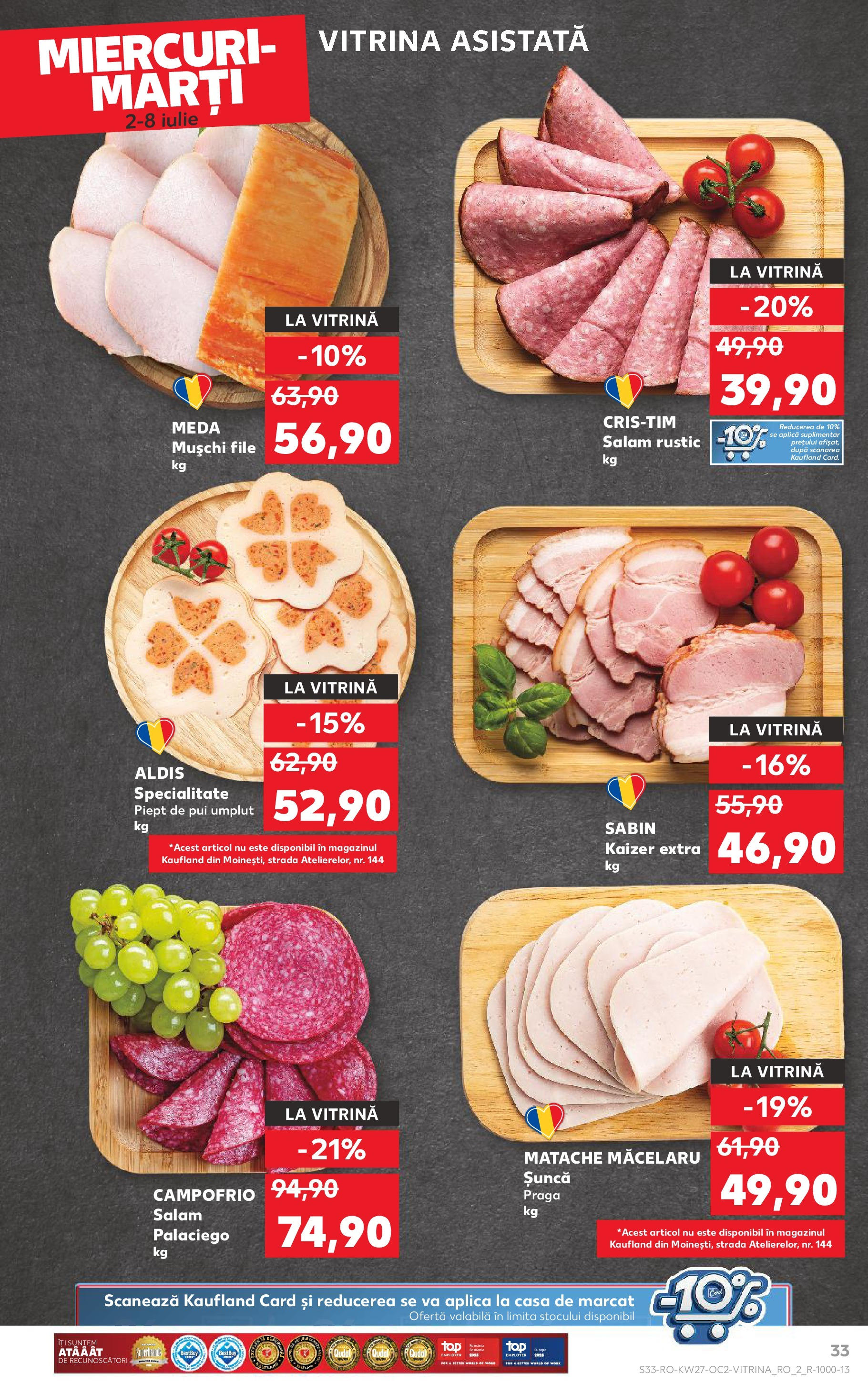 Catalog Kaufland 2 - 7 Iulie 2025 | Pagina 33 | Produse: Hacıyatmaz Kedi Oyuncağı, Vitrină, Salam, Șuncă