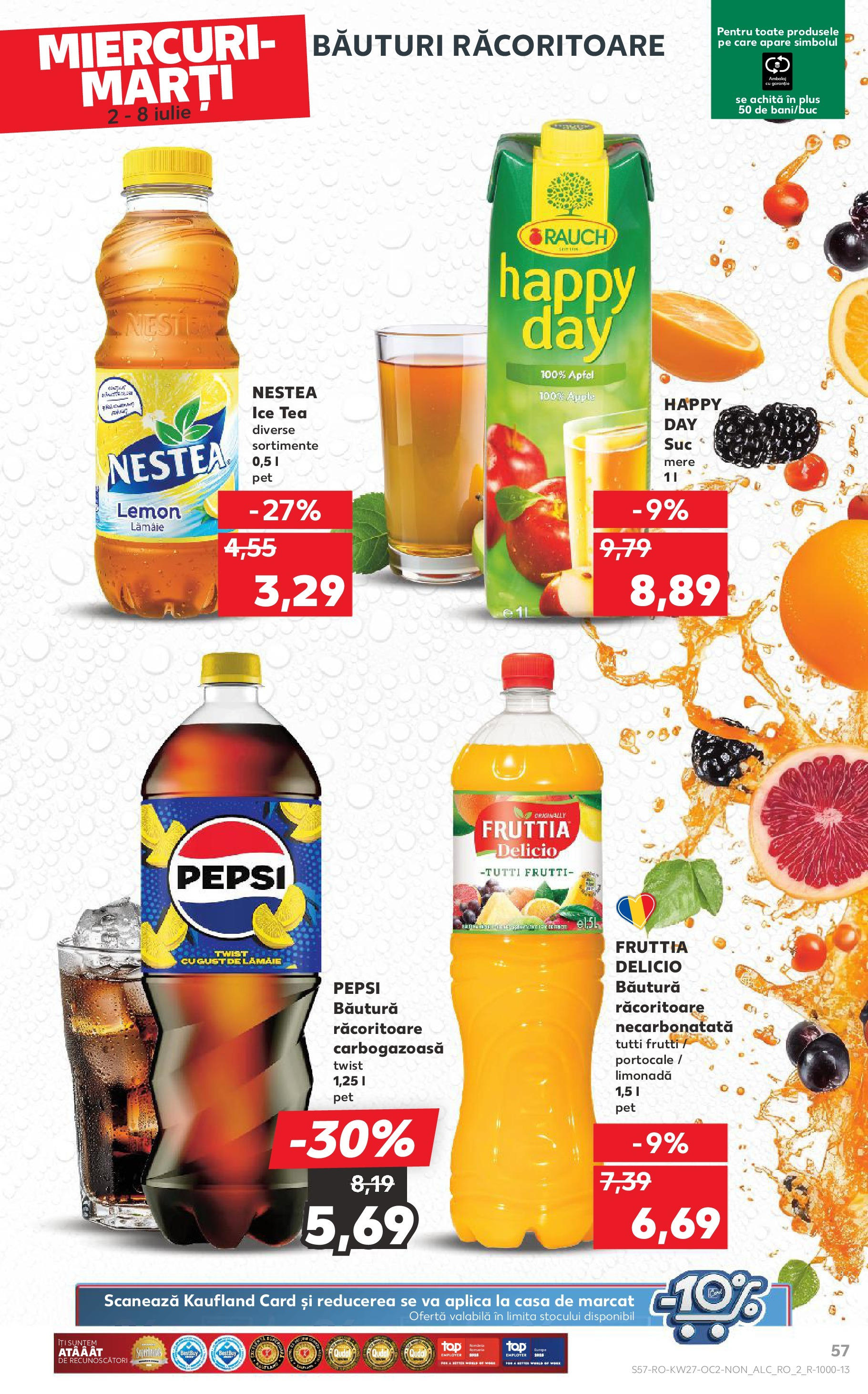 Catalog Kaufland 2 - 7 Iulie 2025 | Pagina 57 | Produse: Apple, Mere, Portocale, Ice tea