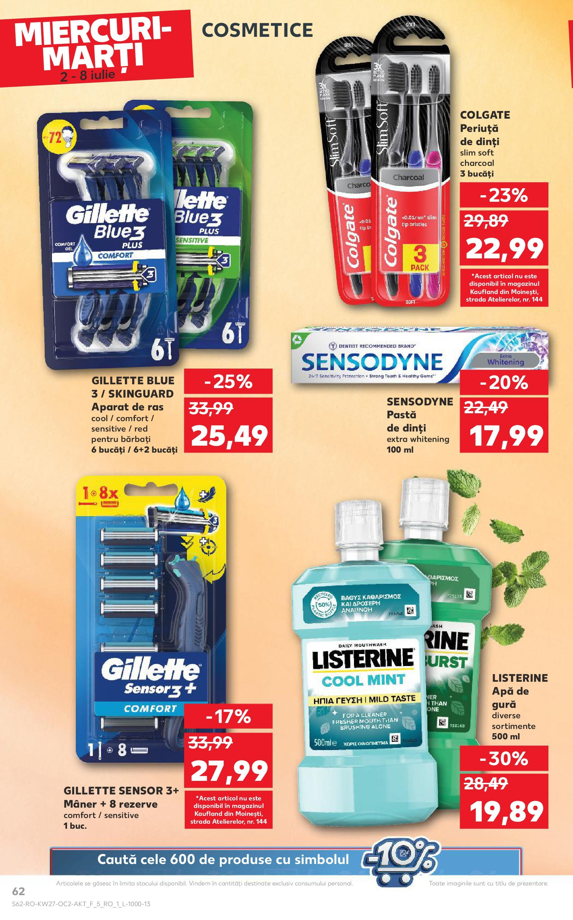 Catalog Kaufland 2 - 7 Iulie 2025 | Pagina 62 | Produse: Aparat De Ras, Mâner, Periuță de dinți, Apă