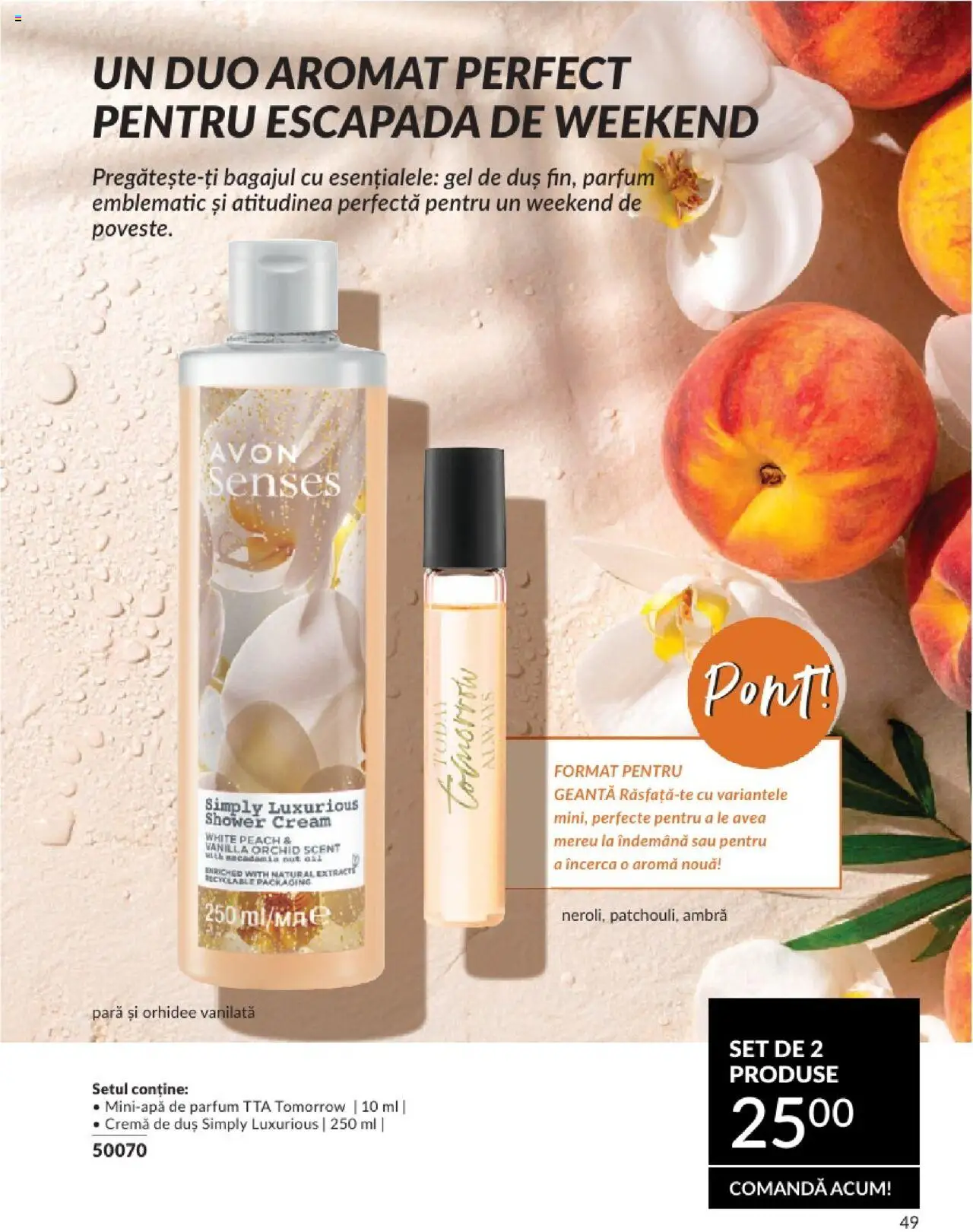 Catalog Avon 1 - 30 Iulie 2025 | Pagina 49 | Produse: Pară, Geantă, Parfum, Gel de duș