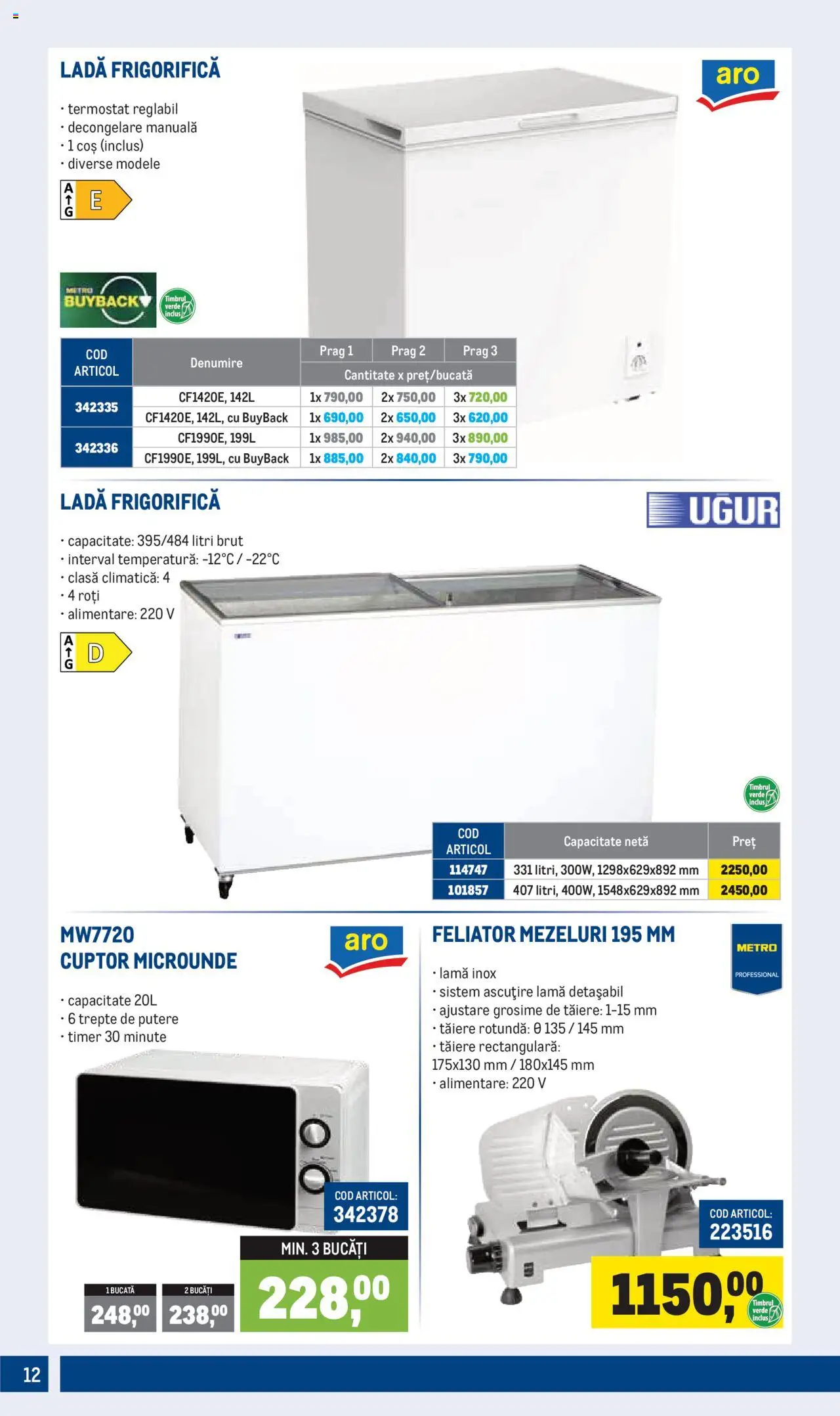 Catalog METRO 1 Iulie - 29 Septembrie 2025 | Pagina 12 | Produse: Cuptor, Feliator, Coș, Ladă frigorifică