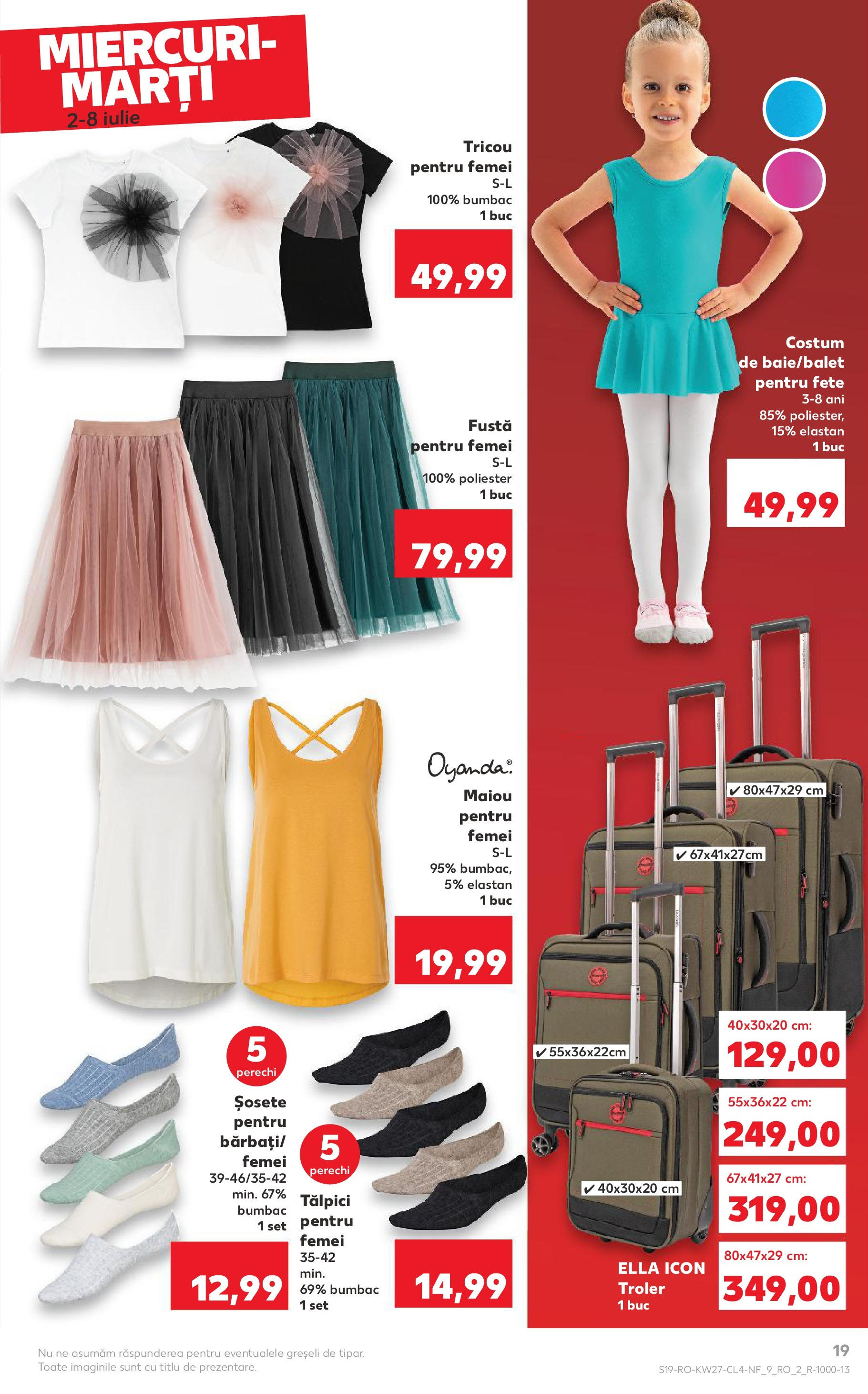 Catalog Kaufland 2 - 7 Iulie 2025 | Pagina 19 | Produse: Tălpici, Tricou, Șosete, Costum