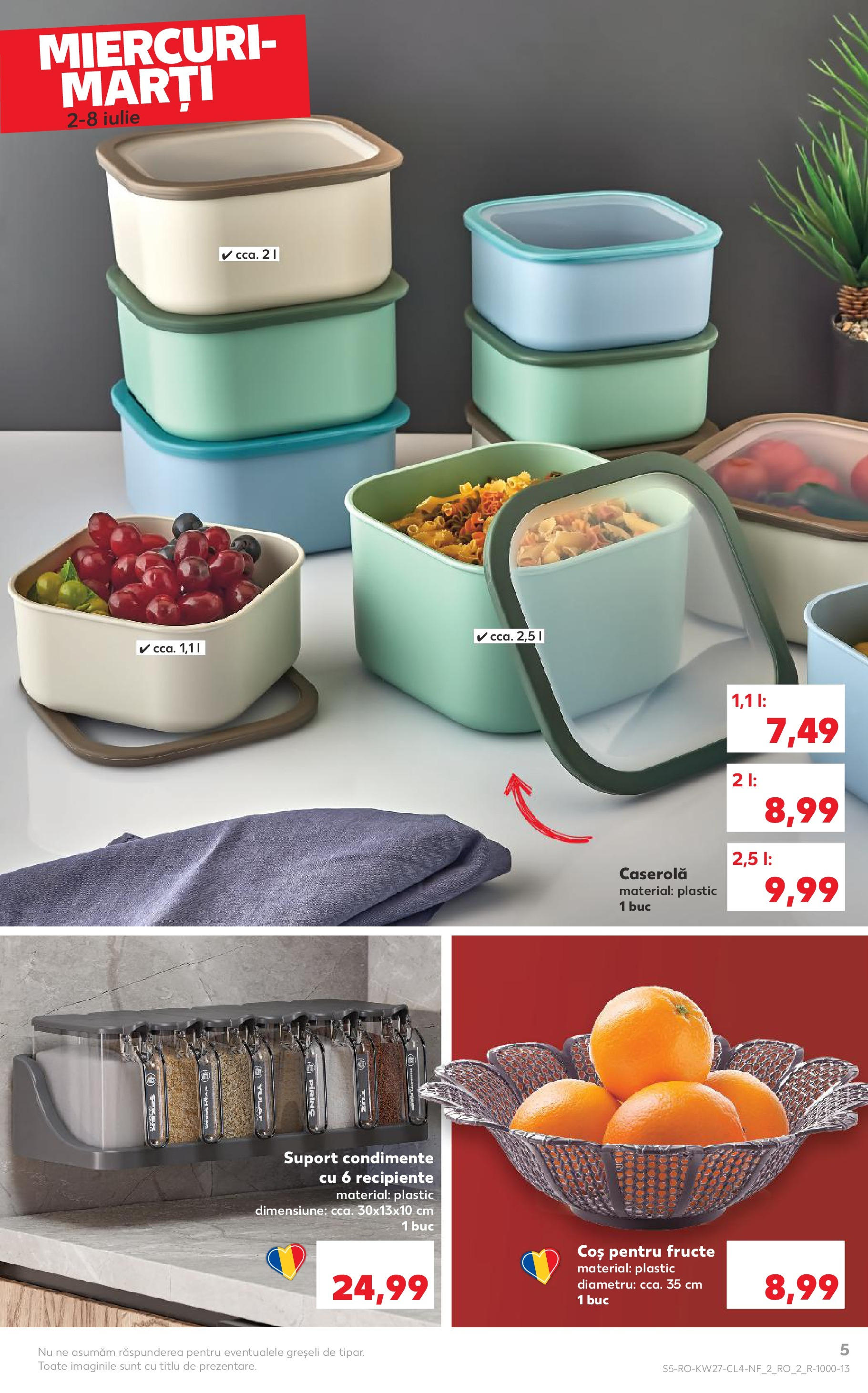 Catalog Kaufland 2 - 7 Iulie 2025 | Pagina 5 | Produse: Coș, Recipiente, Condimente, Fructe