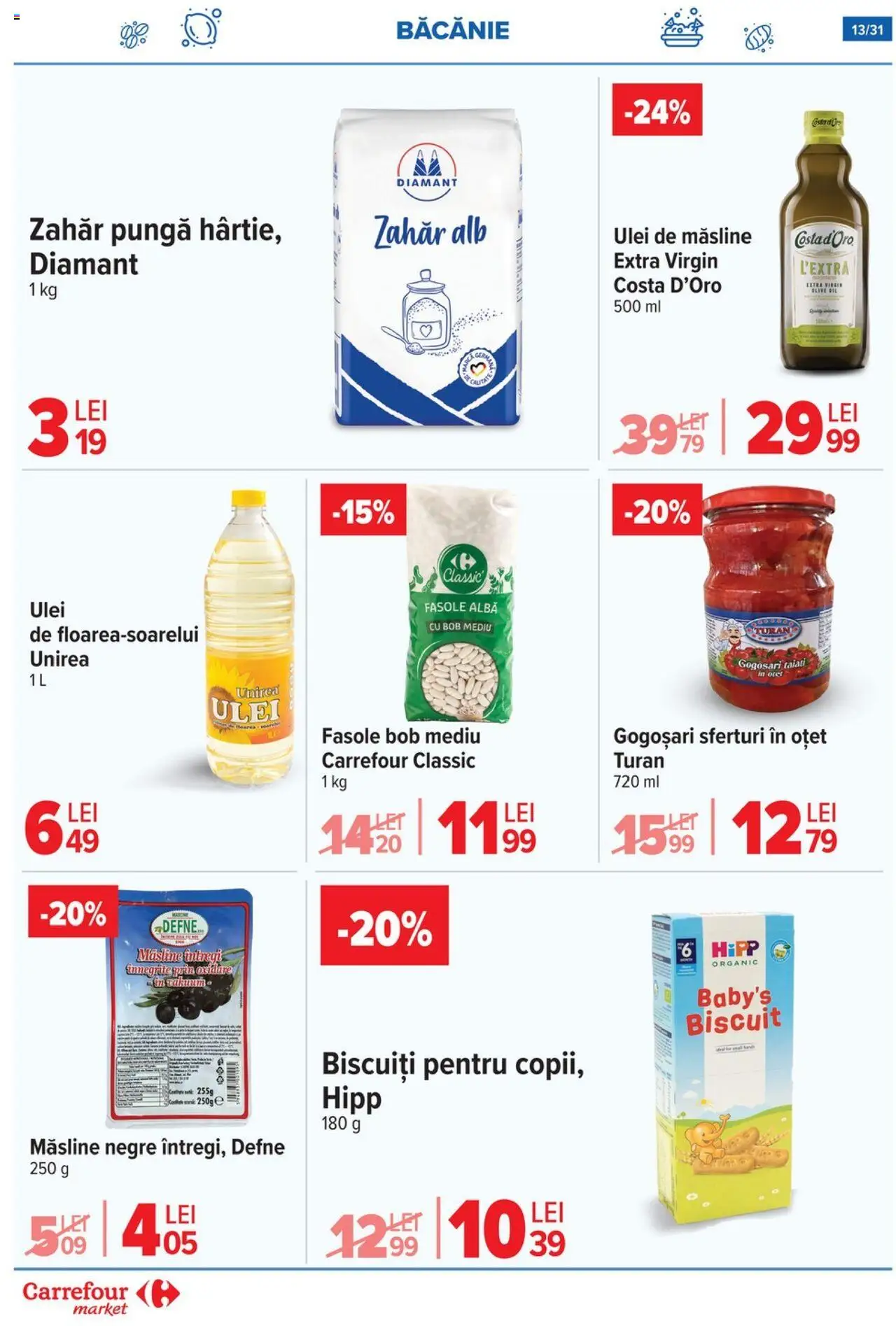 Catalog Carrefour 2 - 7 Iulie 2025 | Pagina 13 | Produse: Pungă, Măsline, Ulei, Biscuiți