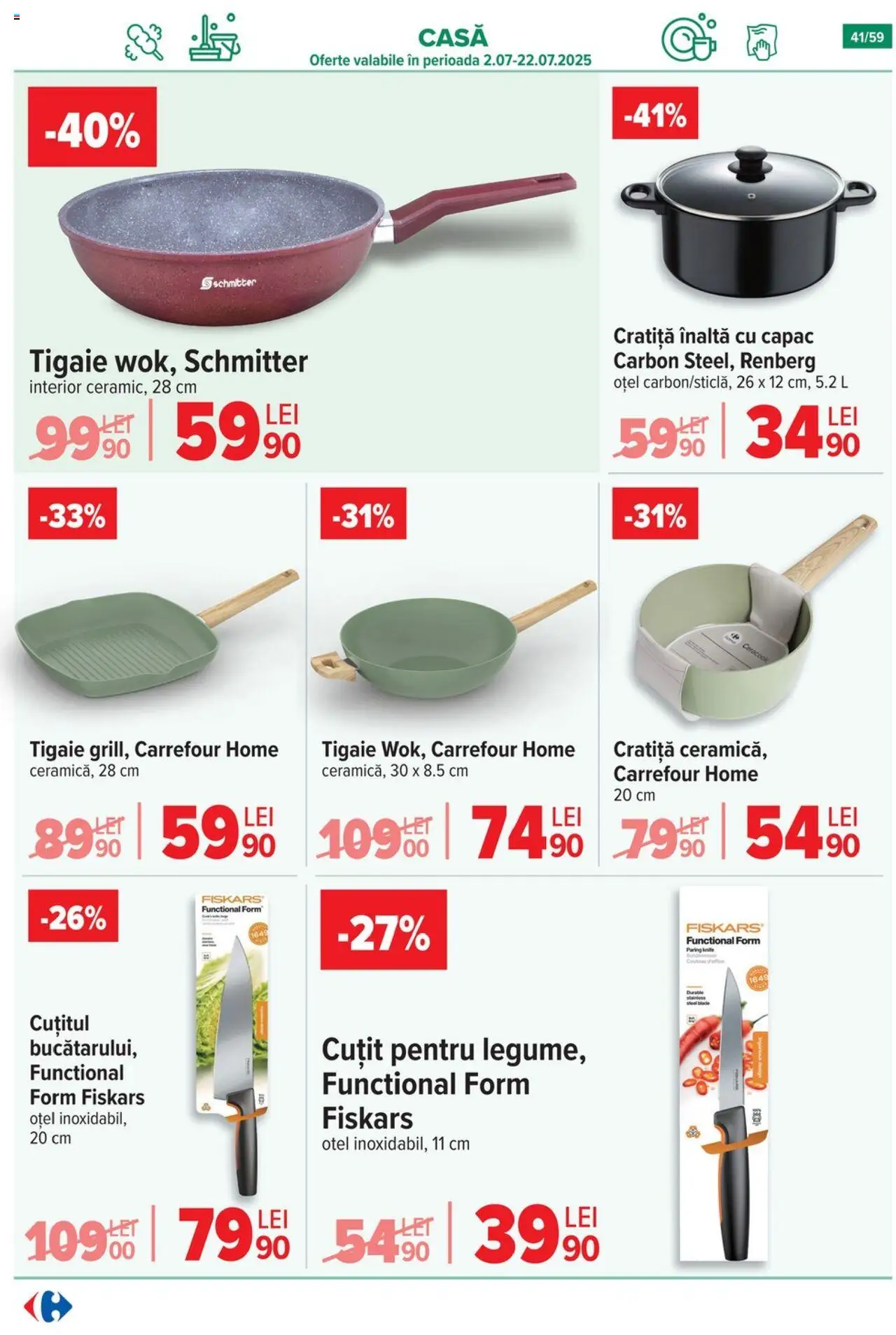 Catalog Carrefour 2 - 7 Iulie 2025 | Pagina 41 | Produse: Tigaie, Cratiță, Cuțit