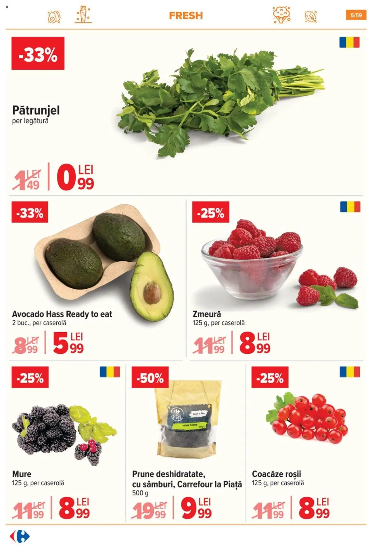 Catalog Carrefour 2 - 7 Iulie 2025 | Pagina 5 | Produse: Pătrunjel, Roșii, Prune, Avocado