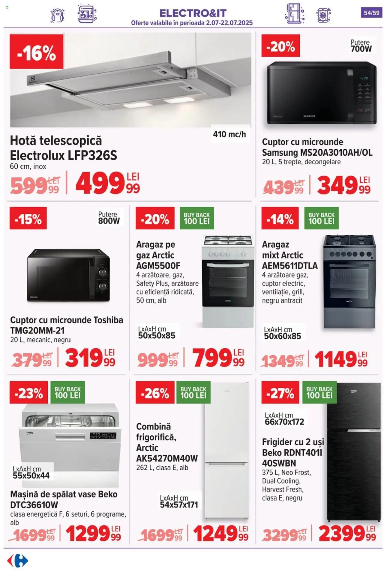 Catalog Carrefour 2 - 7 Iulie 2025 | Pagina 54 | Produse: Hotă, Mașină De Spălat, Cuptor, Cuptor Cu Microunde