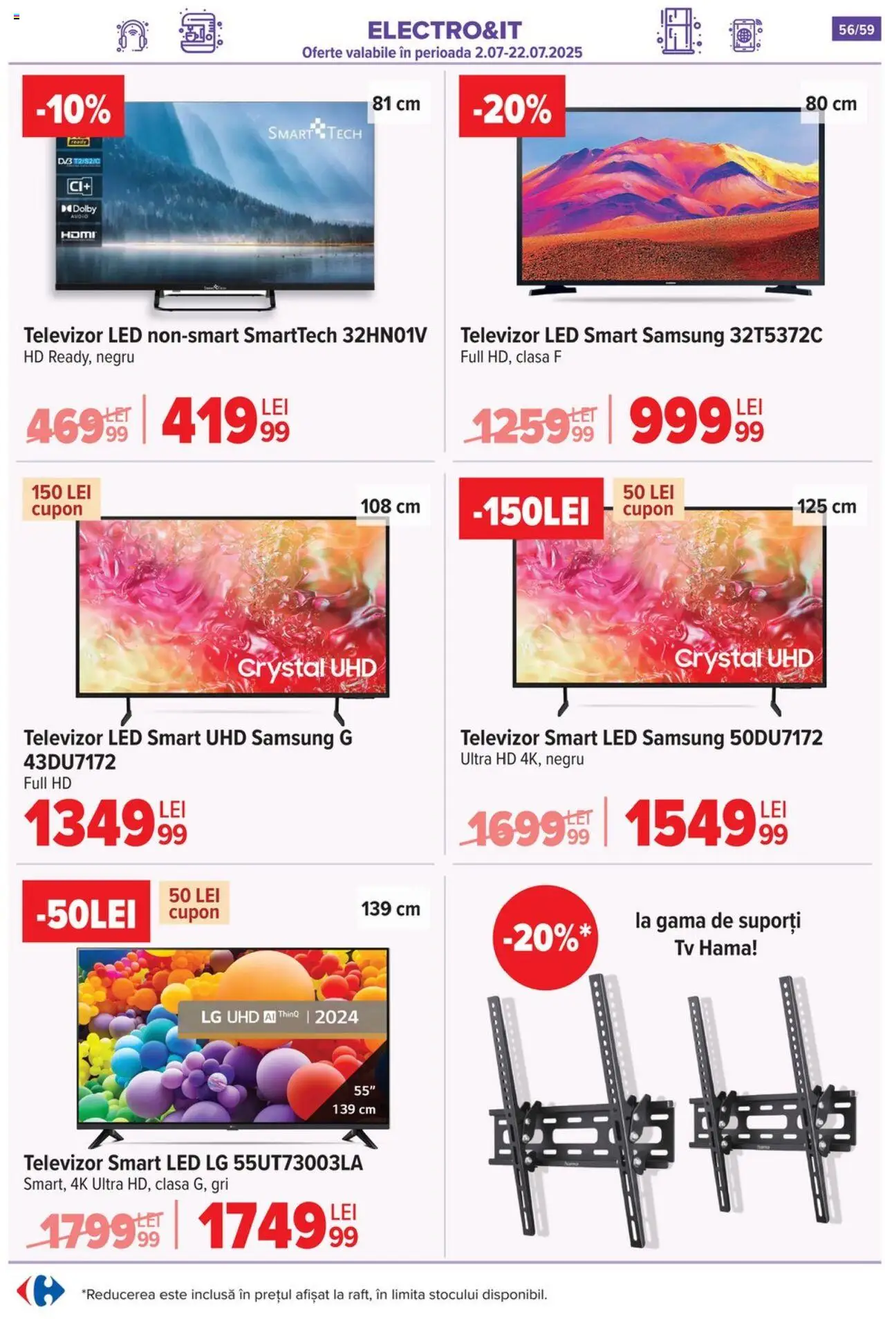 Catalog Carrefour 2 - 7 Iulie 2025 | Pagina 56 | Produse: Vestiyer, Televizor, Audio, Babak