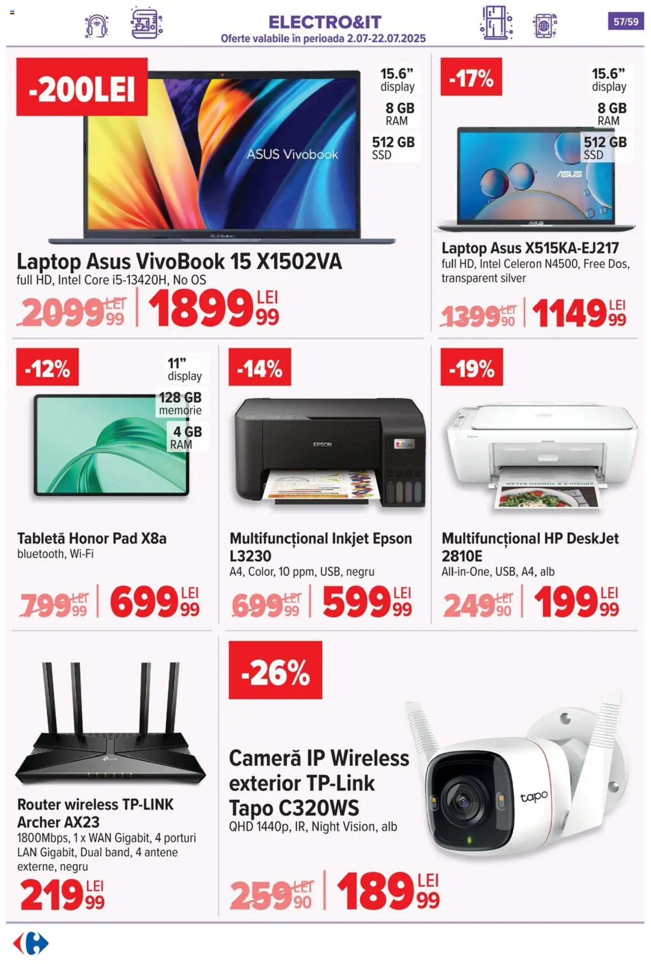 Catalog Carrefour 2 - 7 Iulie 2025 | Pagina 57 | Produse: Laptop, Tabletă, Router, Cameră