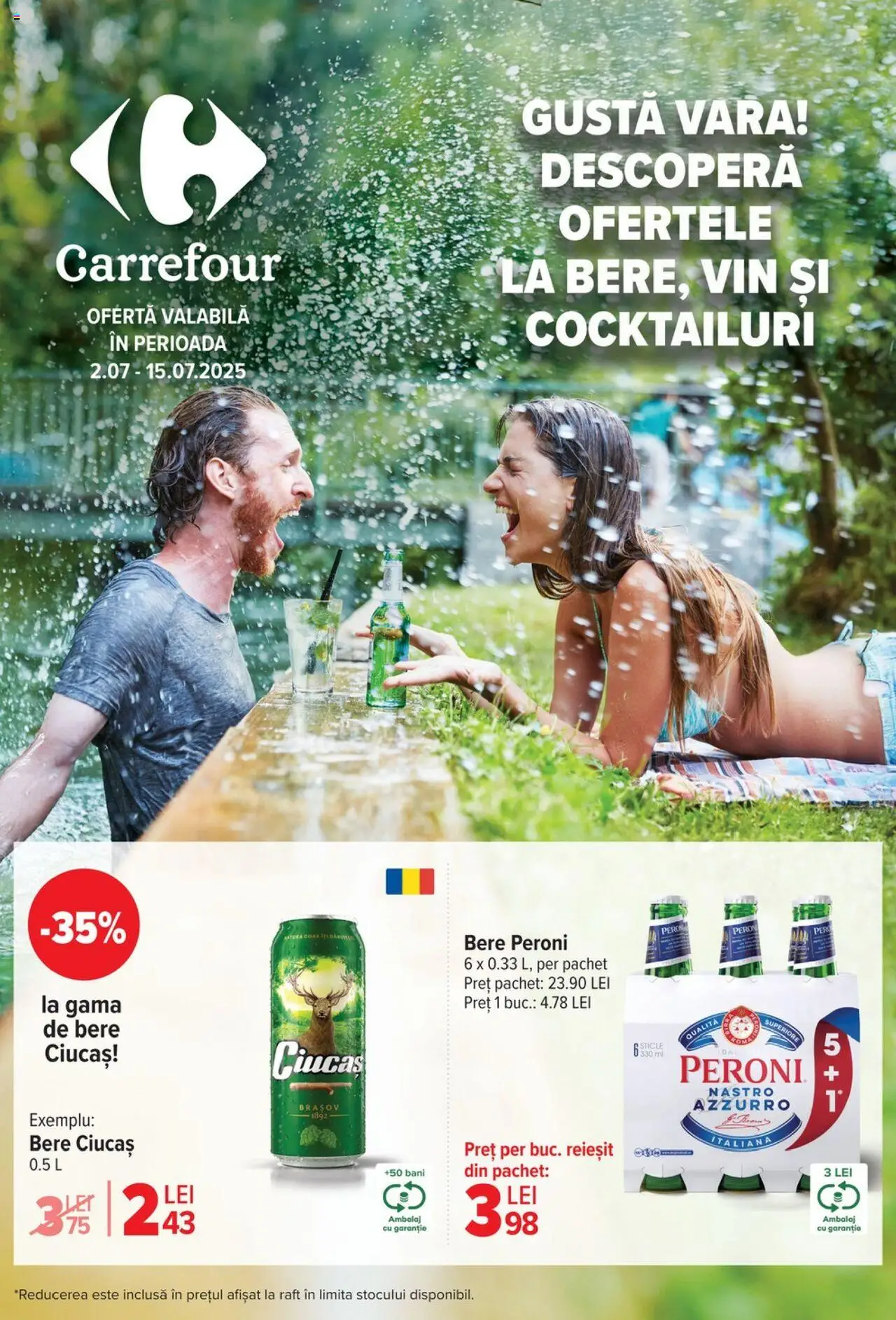 Catalog Carrefour 2 - 14 Iulie 2025 | Pagina 1 | Produse: Mătură, Raft, Vin, Bere