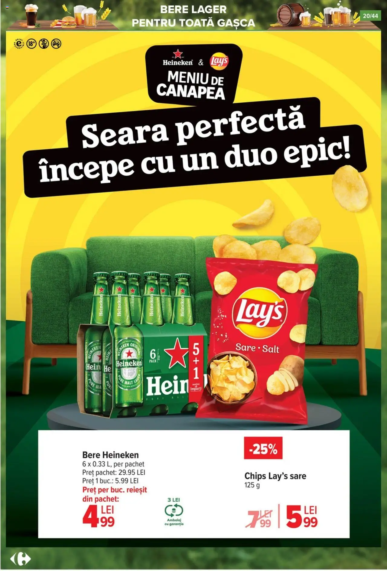 Catalog Carrefour 2 - 14 Iulie 2025 | Pagina 20 | Produse: Canapea, Bere, Sare