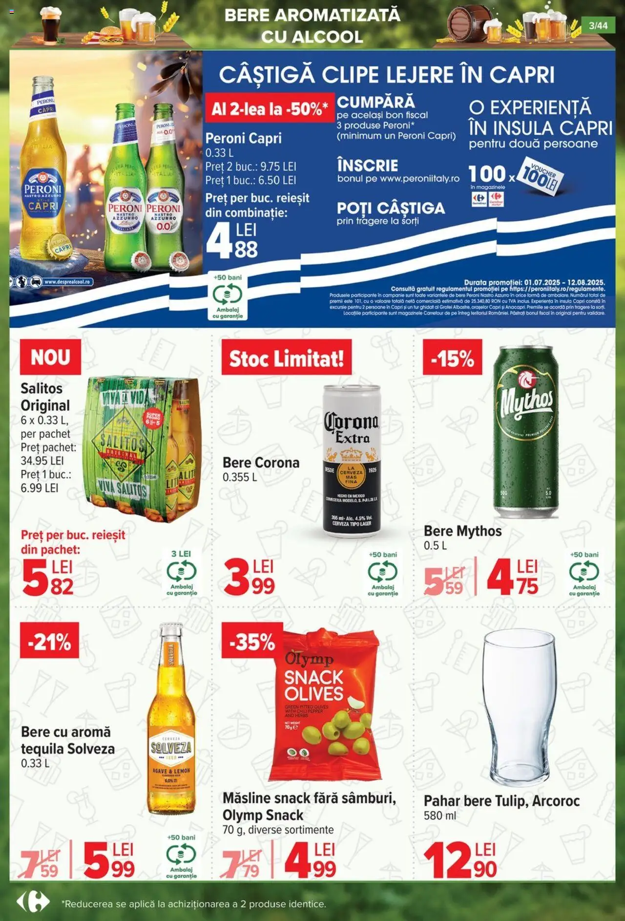 Catalog Carrefour 2 - 14 Iulie 2025 | Pagina 3 | Produse: Măsline, Bere