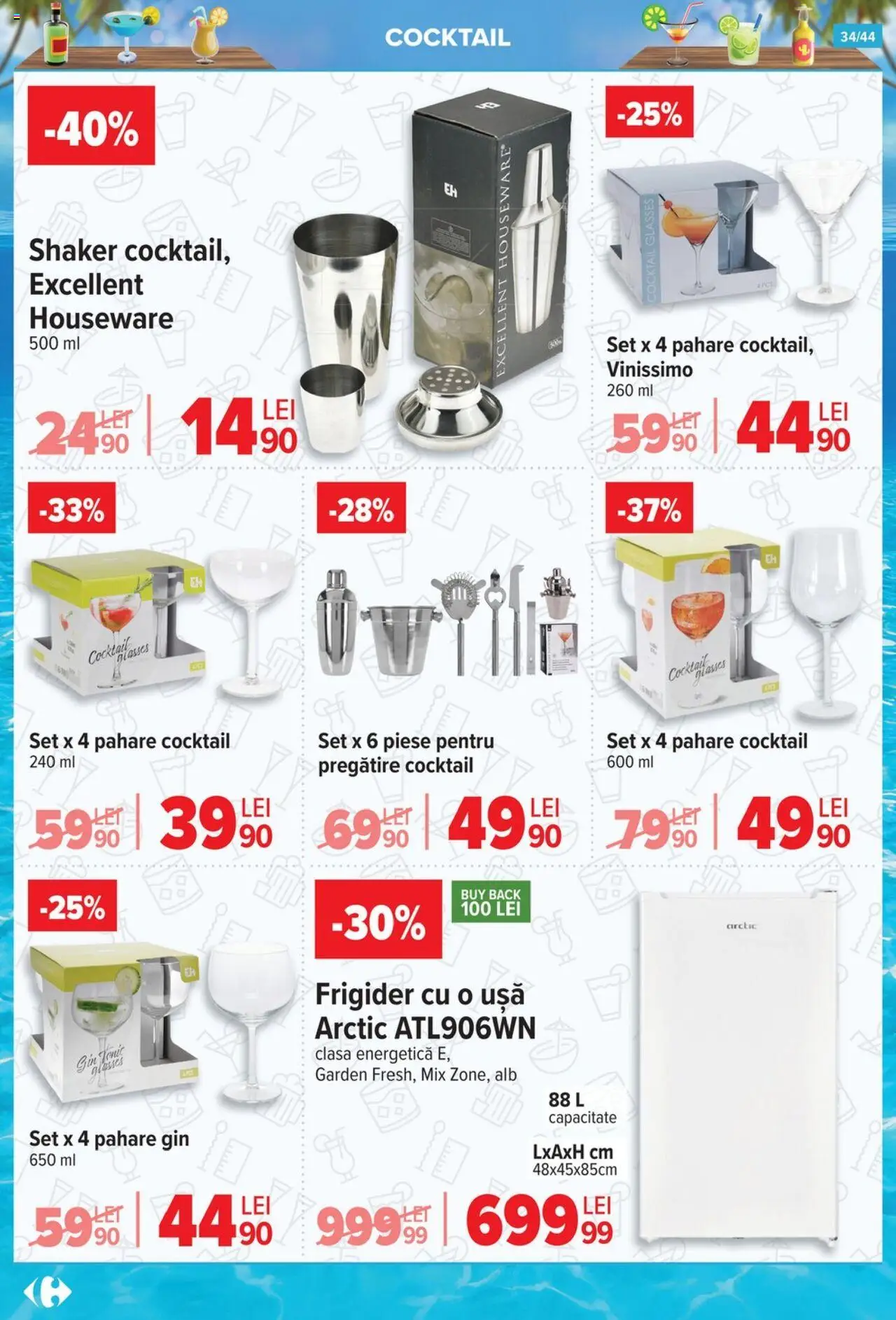 Catalog Carrefour 2 - 14 Iulie 2025 | Pagina 34 | Produse: Frigider, Pahare, Cocktail, Gin