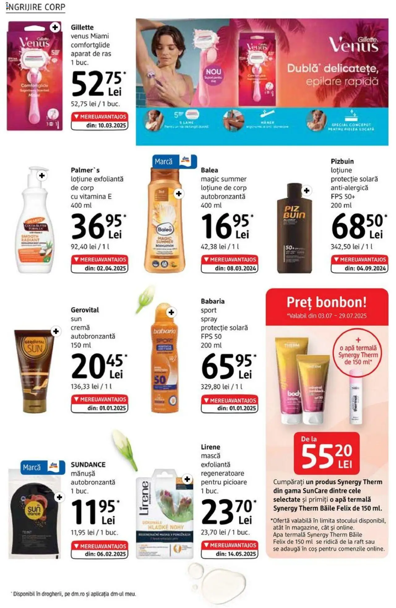 Catalog DM Drogerie Markt 3 - 28 Iulie 2025 | Pagina 10 | Produse: Aparat De Ras, Coș, Raft, Protecție solară