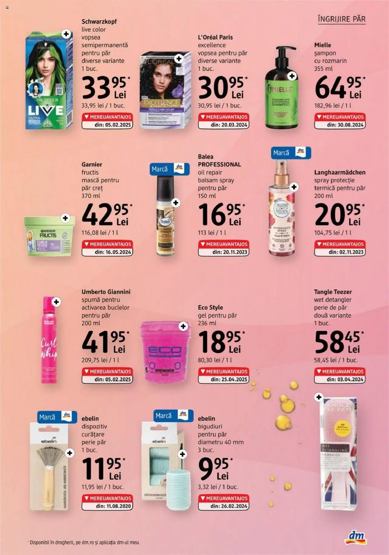 Catalog DM Drogerie Markt 3 - 28 Iulie 2025 | Pagina 15 | Produse: Perie de păr, Delgeç, Șampon, Gel pentru păr