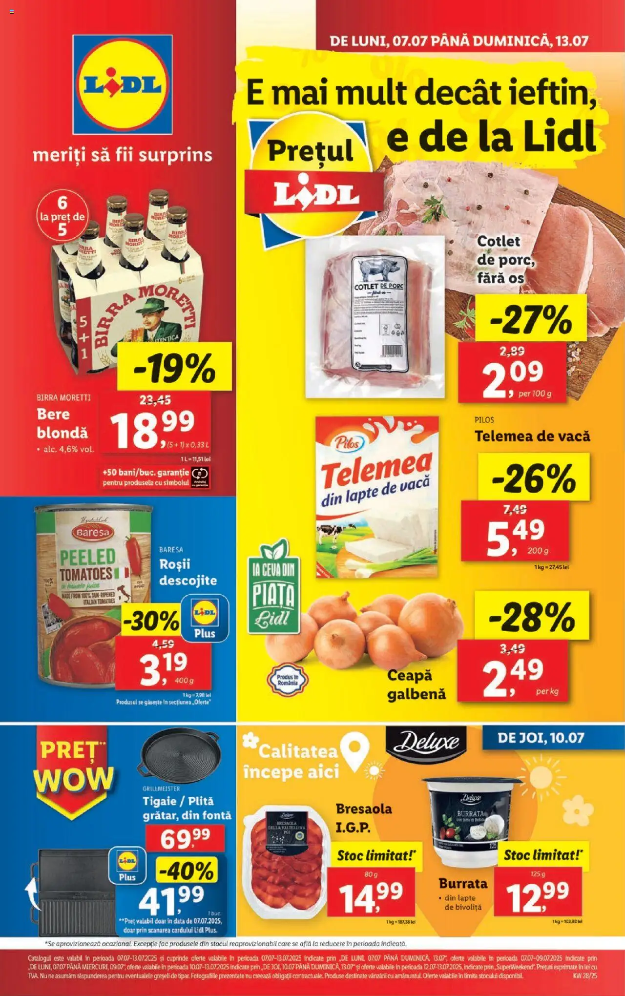 Catalog LIDL 7 - 12 Iulie 2025 | Pagina 1 | Produse: Toplar, Lait de coco, Roșii, Ceapă