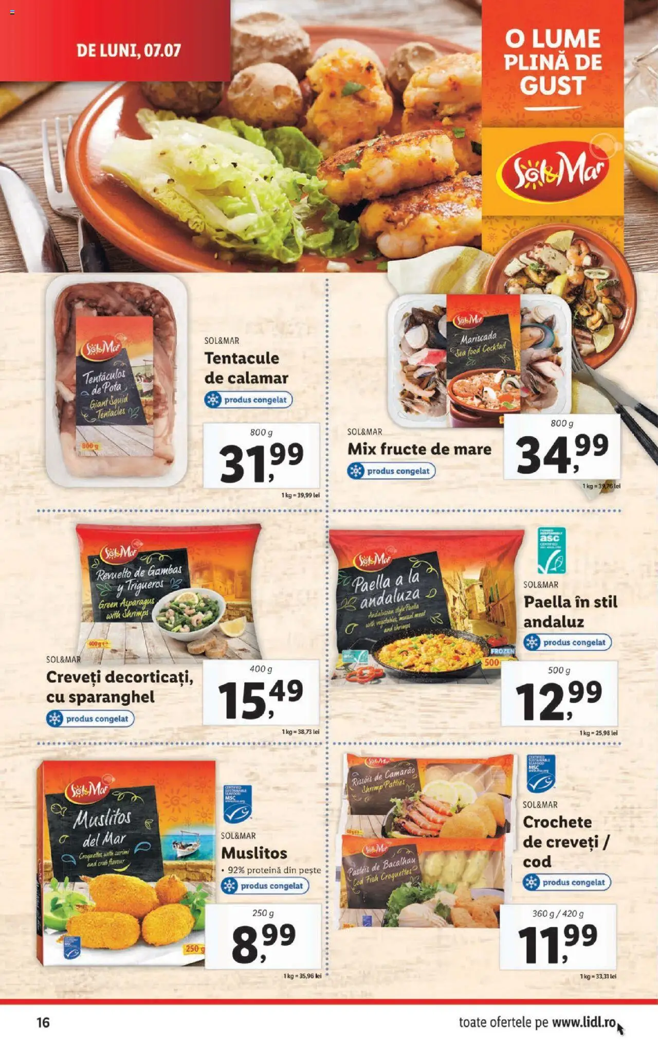 Catalog LIDL 7 - 12 Iulie 2025 | Pagina 16 | Produse: Delgeç, Mix fructe, Cocktail, Fructe De Mare