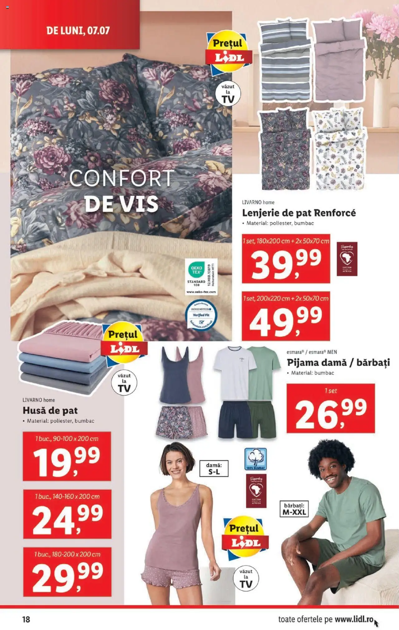Catalog LIDL 7 - 12 Iulie 2025 | Pagina 18 | Produse: Pat, Lenjerie de pat