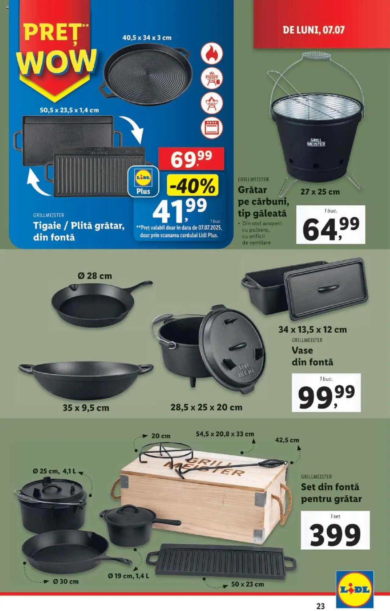 Catalog LIDL 7 - 12 Iulie 2025 | Pagina 23 | Produse: Plită, Tigaie, Grill, Grătar