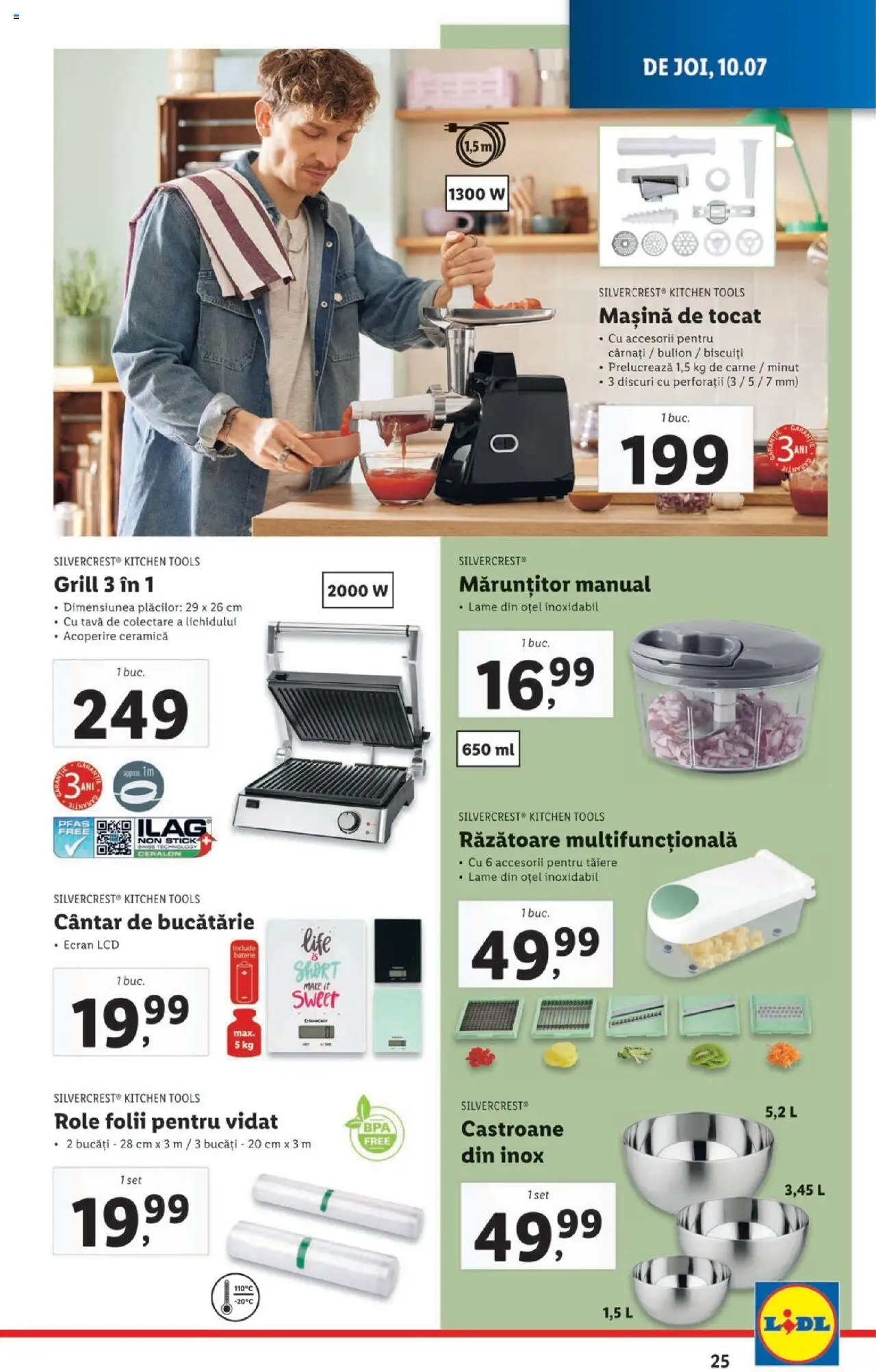 Catalog LIDL 7 - 12 Iulie 2025 | Pagina 25 | Produse: Mașină de tocat, Răzătoare, Role, Cârnați