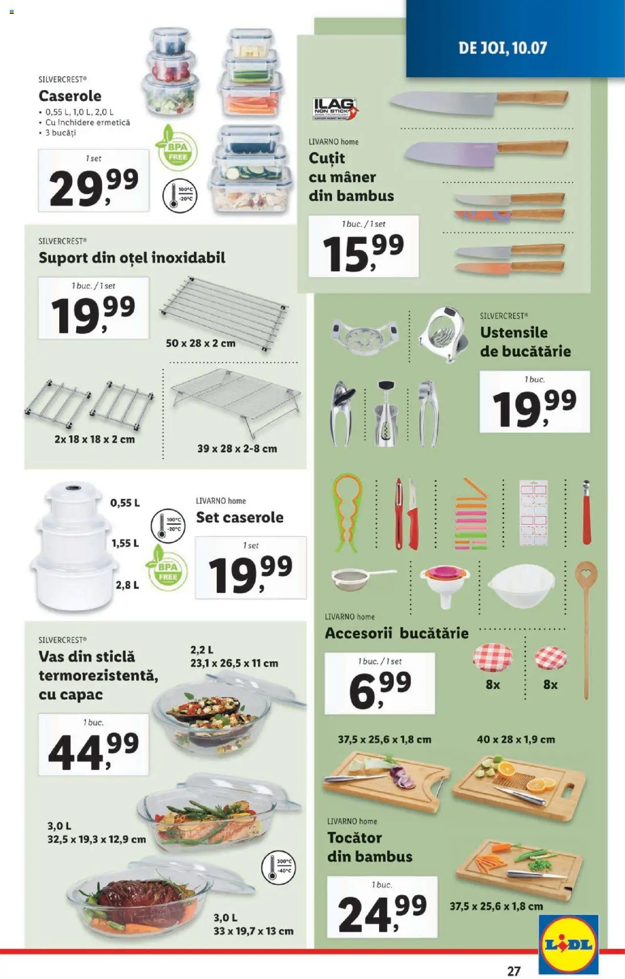 Catalog LIDL 7 - 12 Iulie 2025 | Pagina 27 | Produse: Accesorii bucătărie, Mâner, Cuțit, Tocător