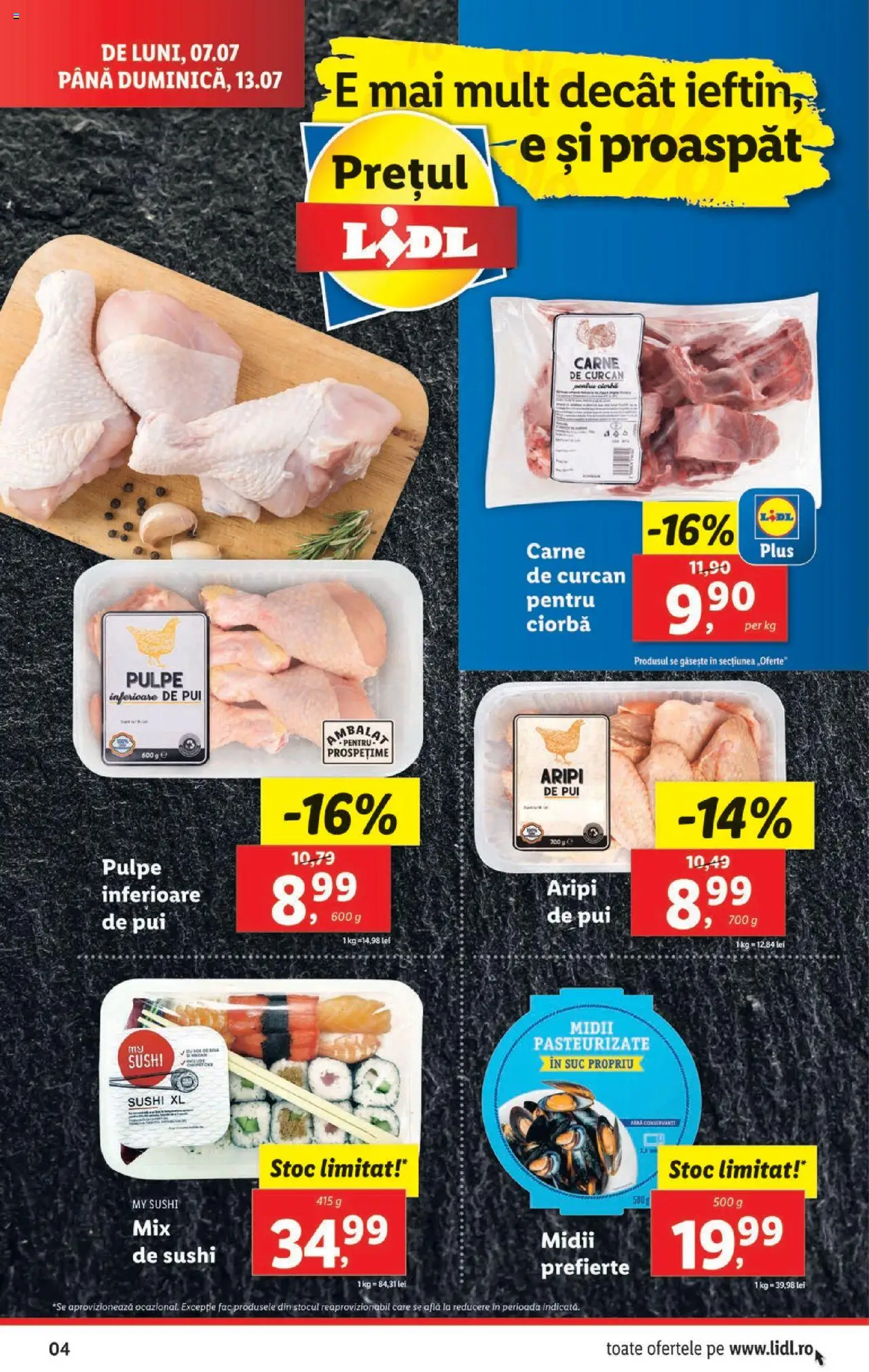 Catalog LIDL 7 - 12 Iulie 2025 | Pagina 4 | Produse: Hacıyatmaz Kedi Oyuncağı, Sushi, Suc