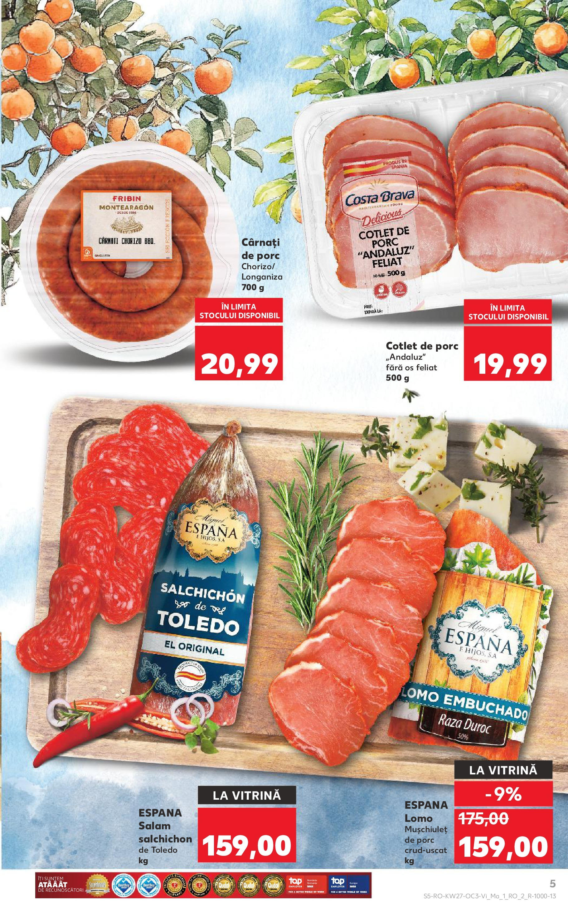 Catalog Kaufland 4 - 7 Iulie 2025 | Pagina 5 | Produse: Lait de coco, Vitrină, Salam, Cârnați