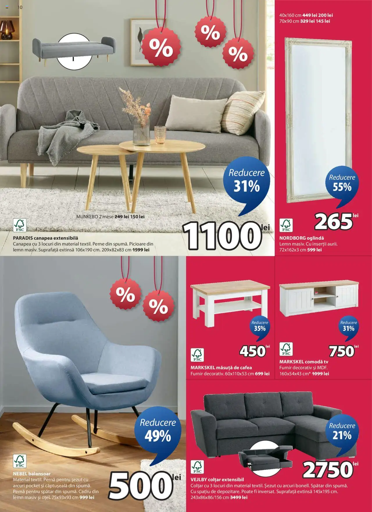 Catalog JYSK 5 - 26 Iulie 2025 | Pagina 10 | Produse: Masă, Scaun, Bufet, Vitrină