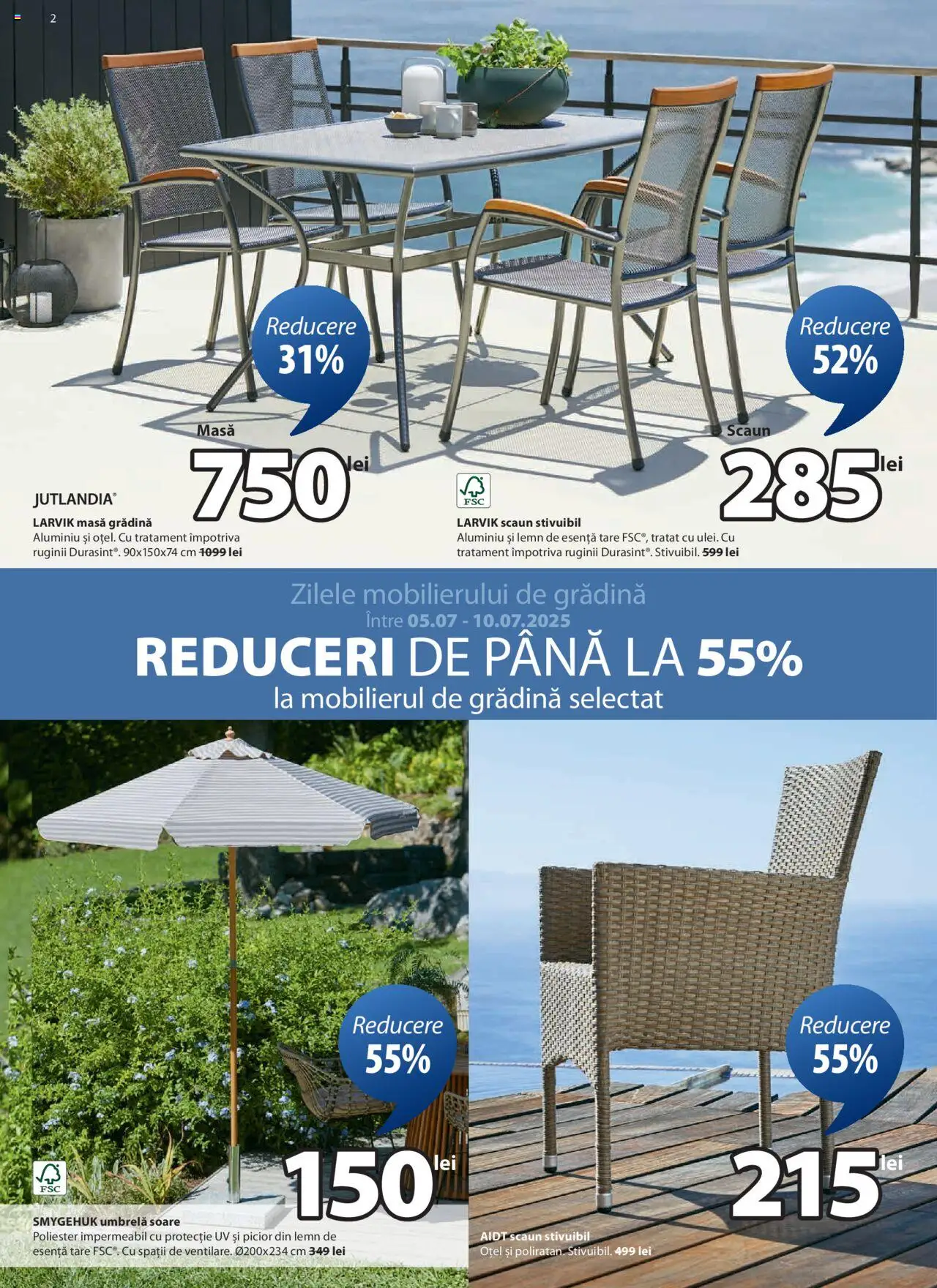 Catalog JYSK 5 - 26 Iulie 2025 | Pagina 2 | Produse: Pernă, Masă, Scaun, Ramă foto