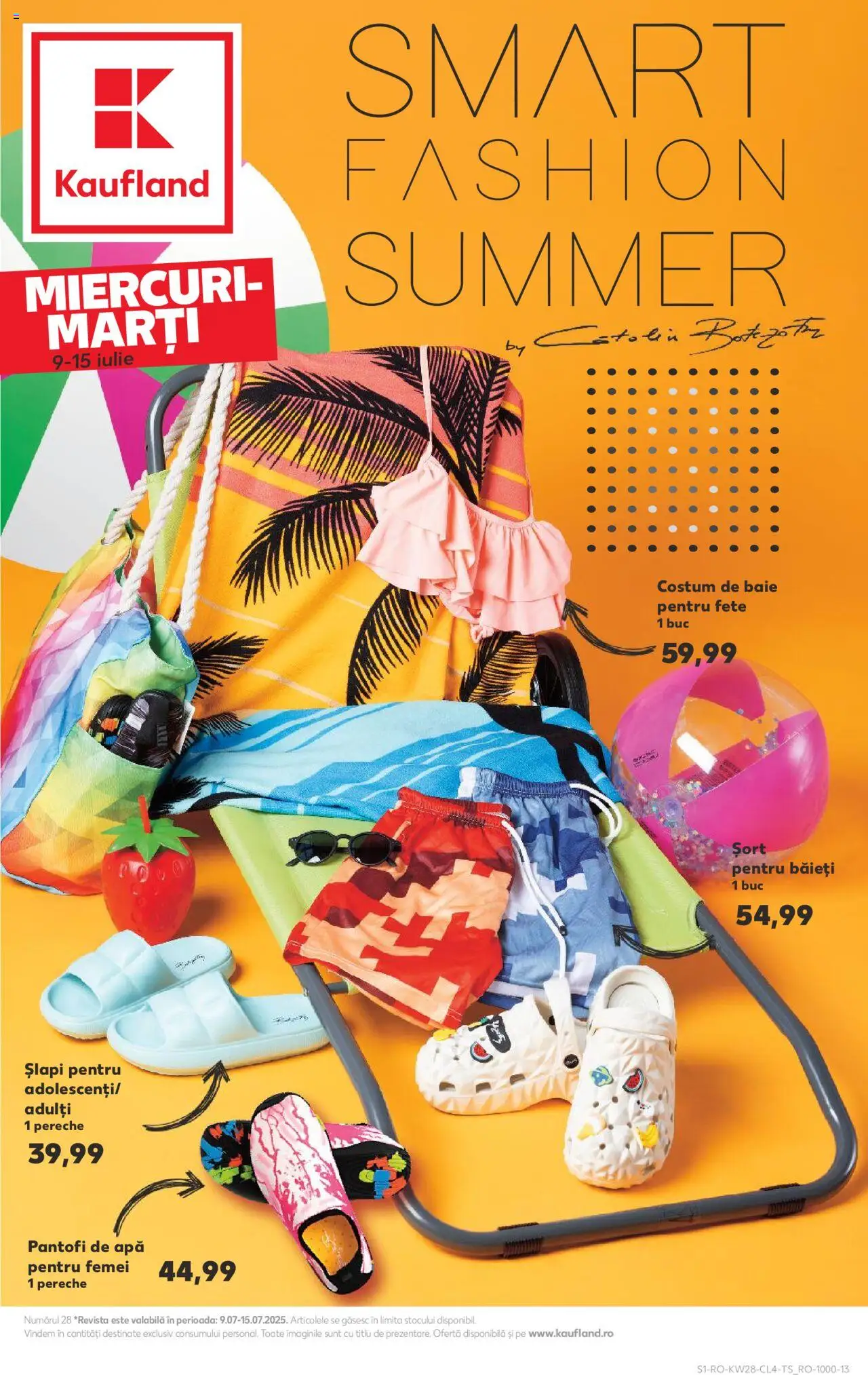 Catalog Kaufland 9 - 14 Iulie 2025 | Pagina 1 | Produse: Șort, Pantofi, Costum de baie, Apă