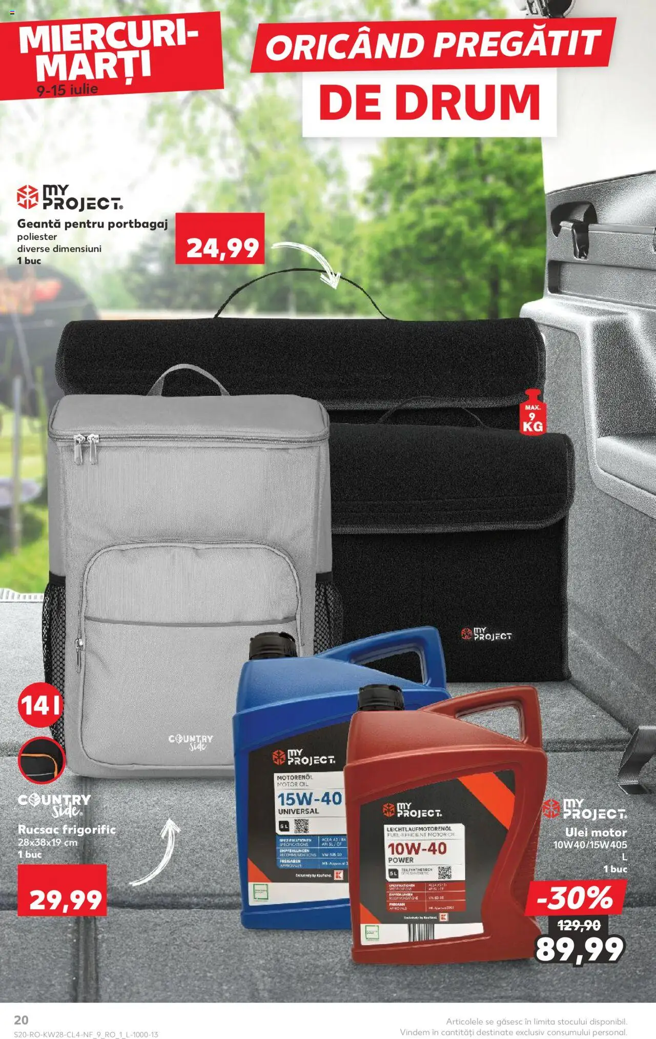 Catalog Kaufland 9 - 14 Iulie 2025 | Pagina 20 | Produse: Geantă, Ulei, Rucsac