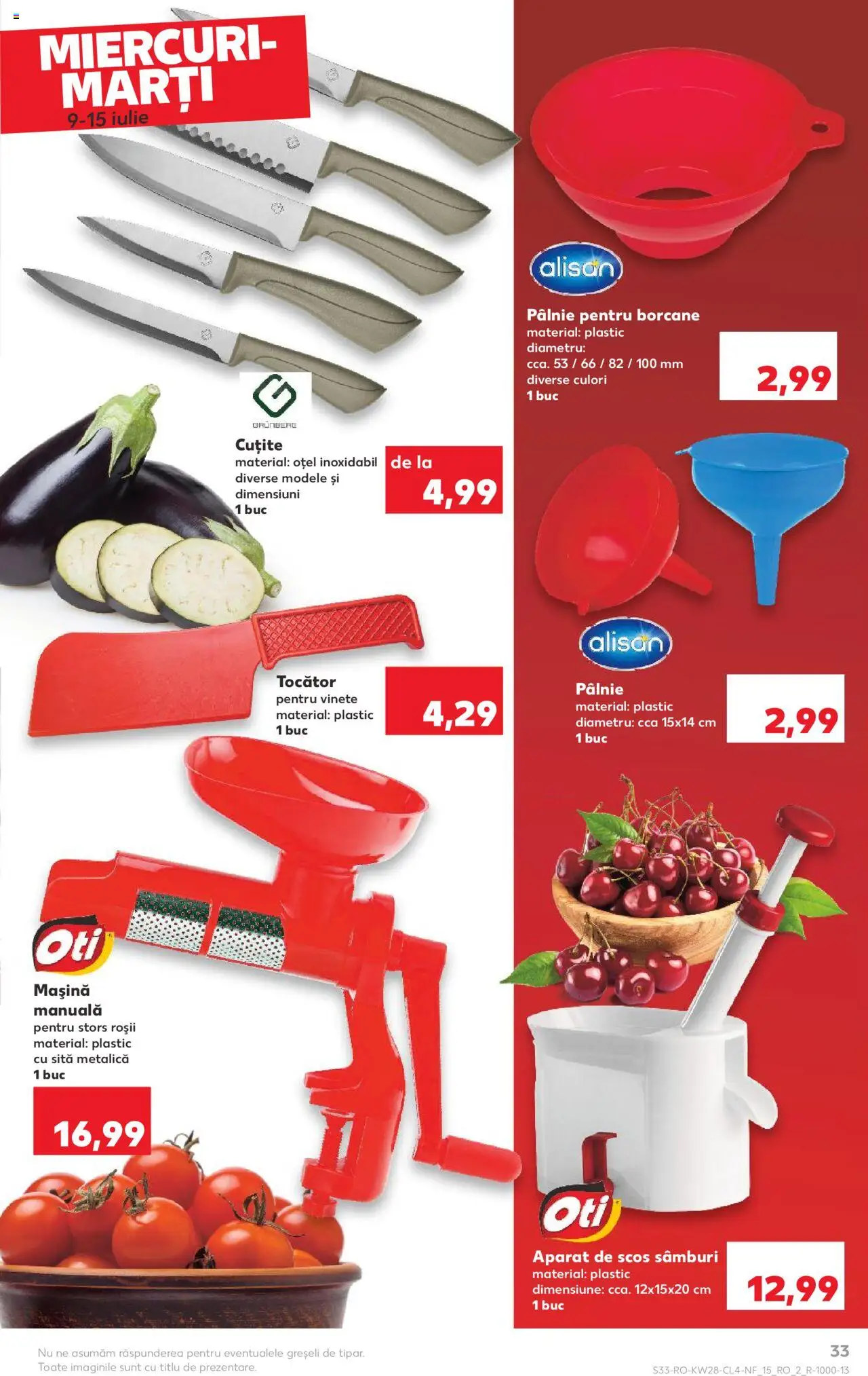 Catalog Kaufland 9 - 14 Iulie 2025 | Pagina 33 | Produse: Sită, Tocător, Roșii
