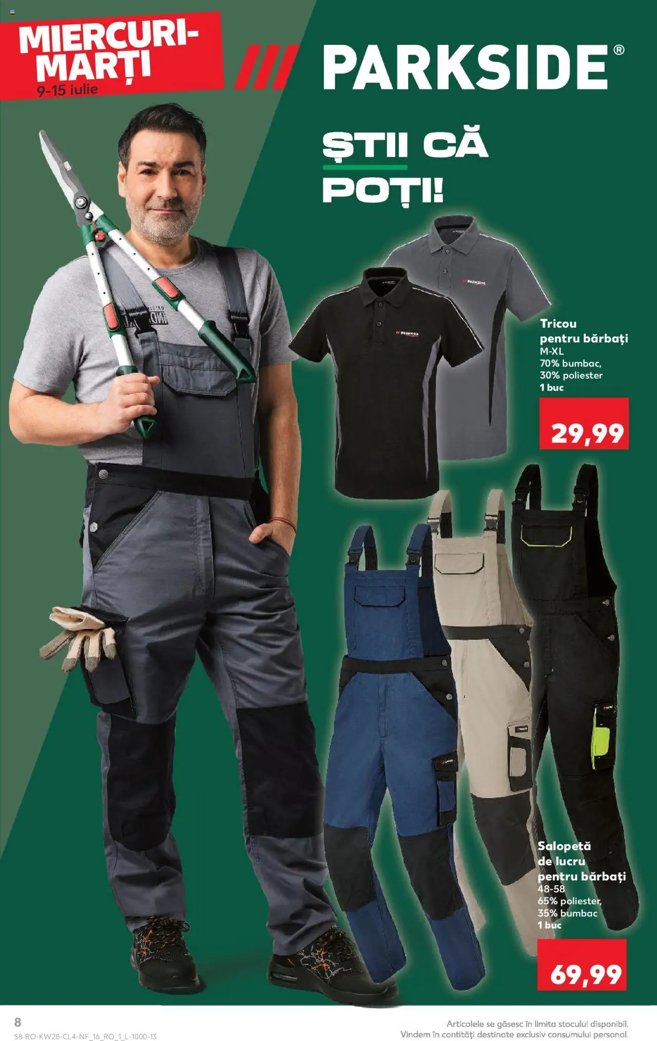 Catalog Kaufland 9 - 14 Iulie 2025 | Pagina 8 | Produse: Kestane, Tricou, Salopetă