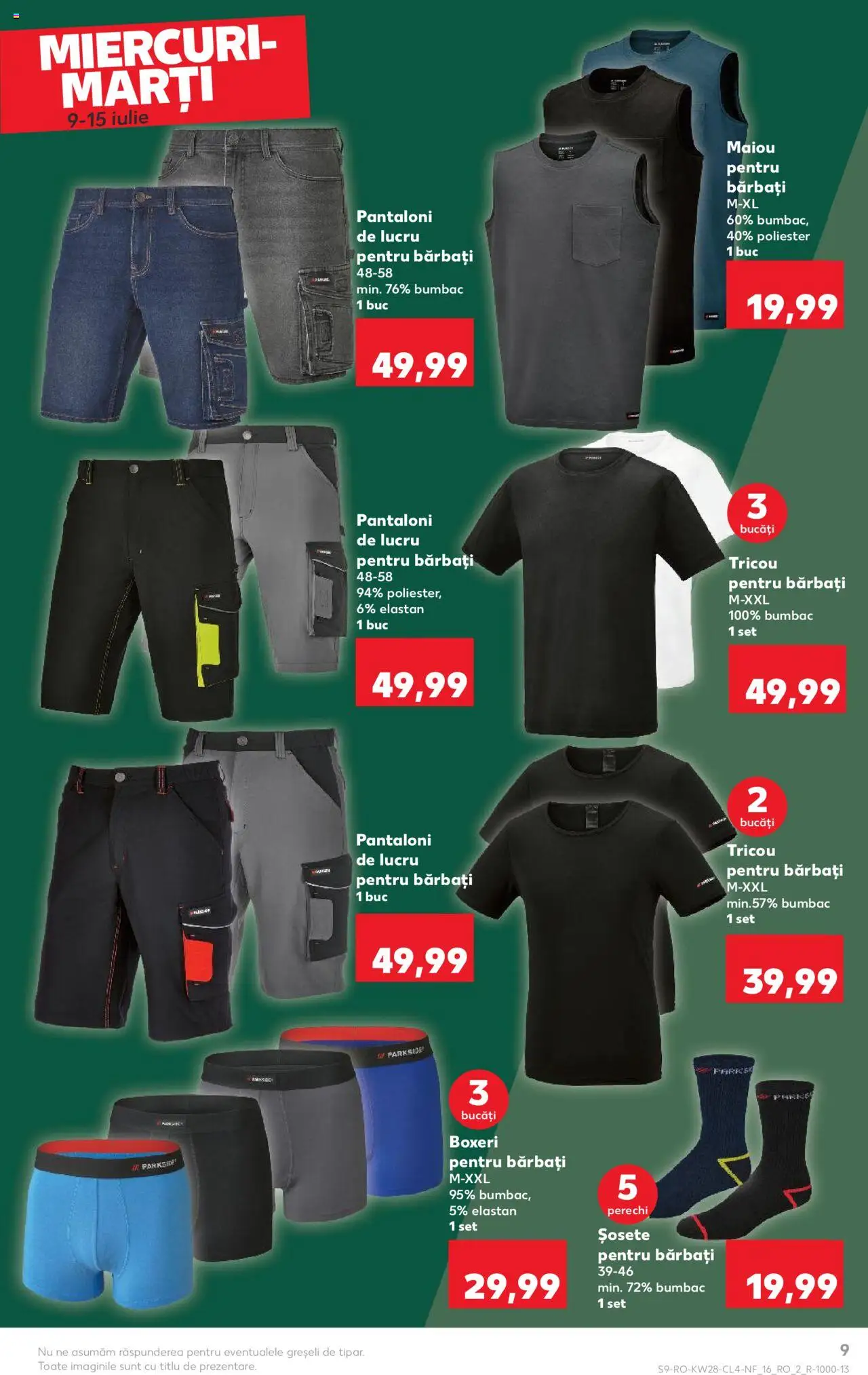 Catalog Kaufland 9 - 14 Iulie 2025 | Pagina 9 | Produse: Kestane, Tricou, Maiou, Pantaloni