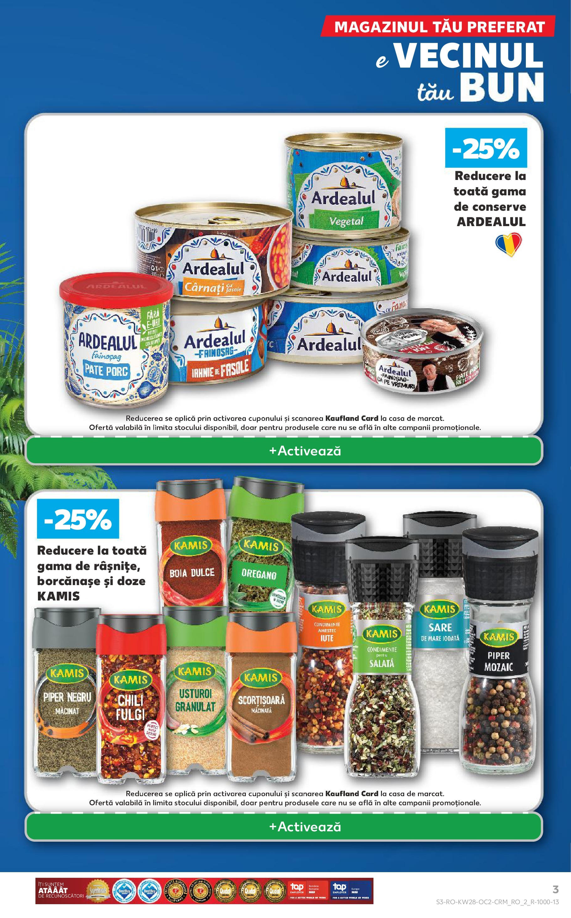 Catalog Kaufland 9 - 14 Iulie 2025 | Pagina 3 | Produse: Sare, Piper, Cârnați, Usturoi