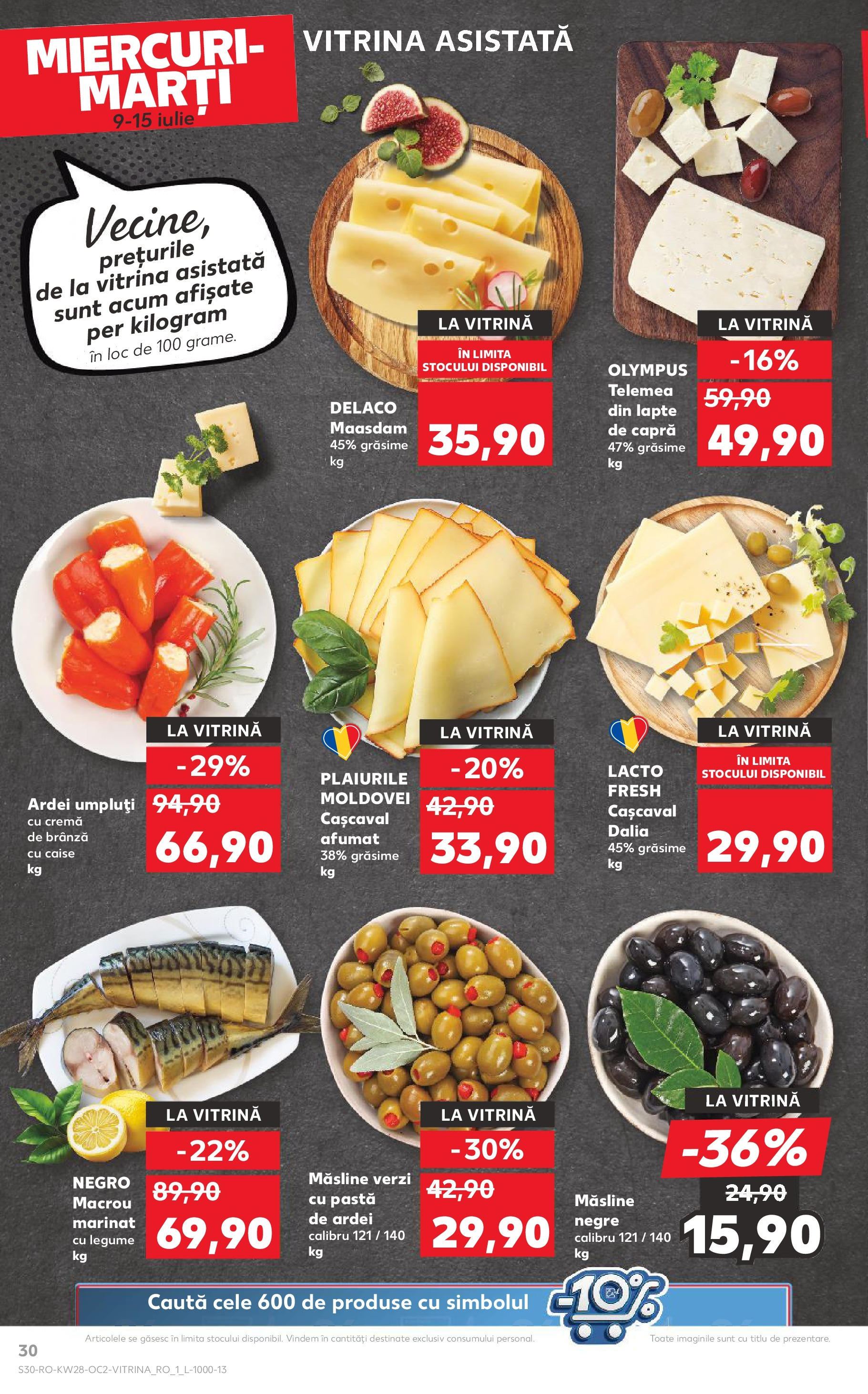 Catalog Kaufland 9 - 14 Iulie 2025 | Pagina 30 | Produse: Cașcaval, Măsline, Cremă, Ahtapot