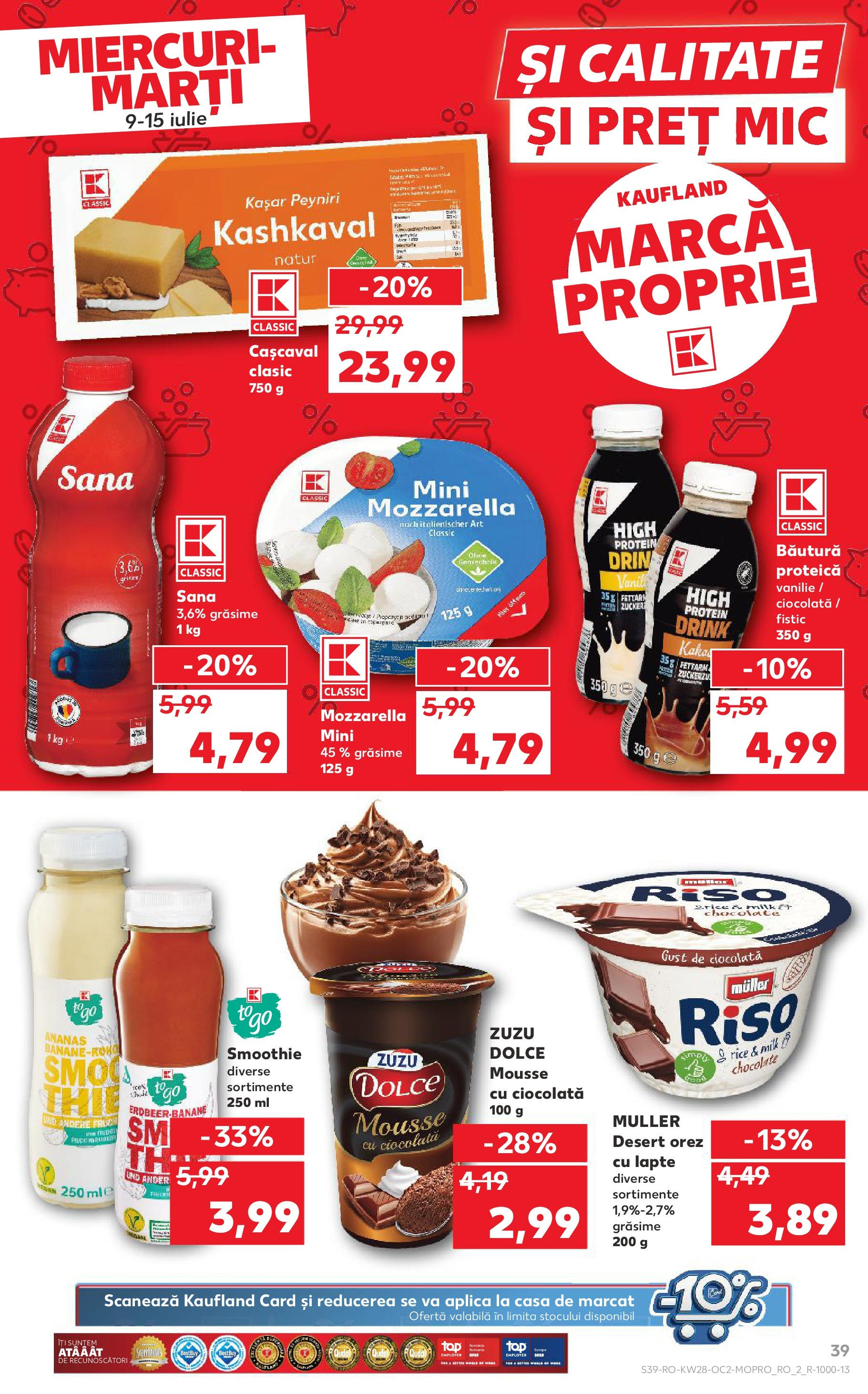 Catalog Kaufland 9 - 14 Iulie 2025 | Pagina 39 | Produse: Cașcaval, Orez, Ananas, Smoothie