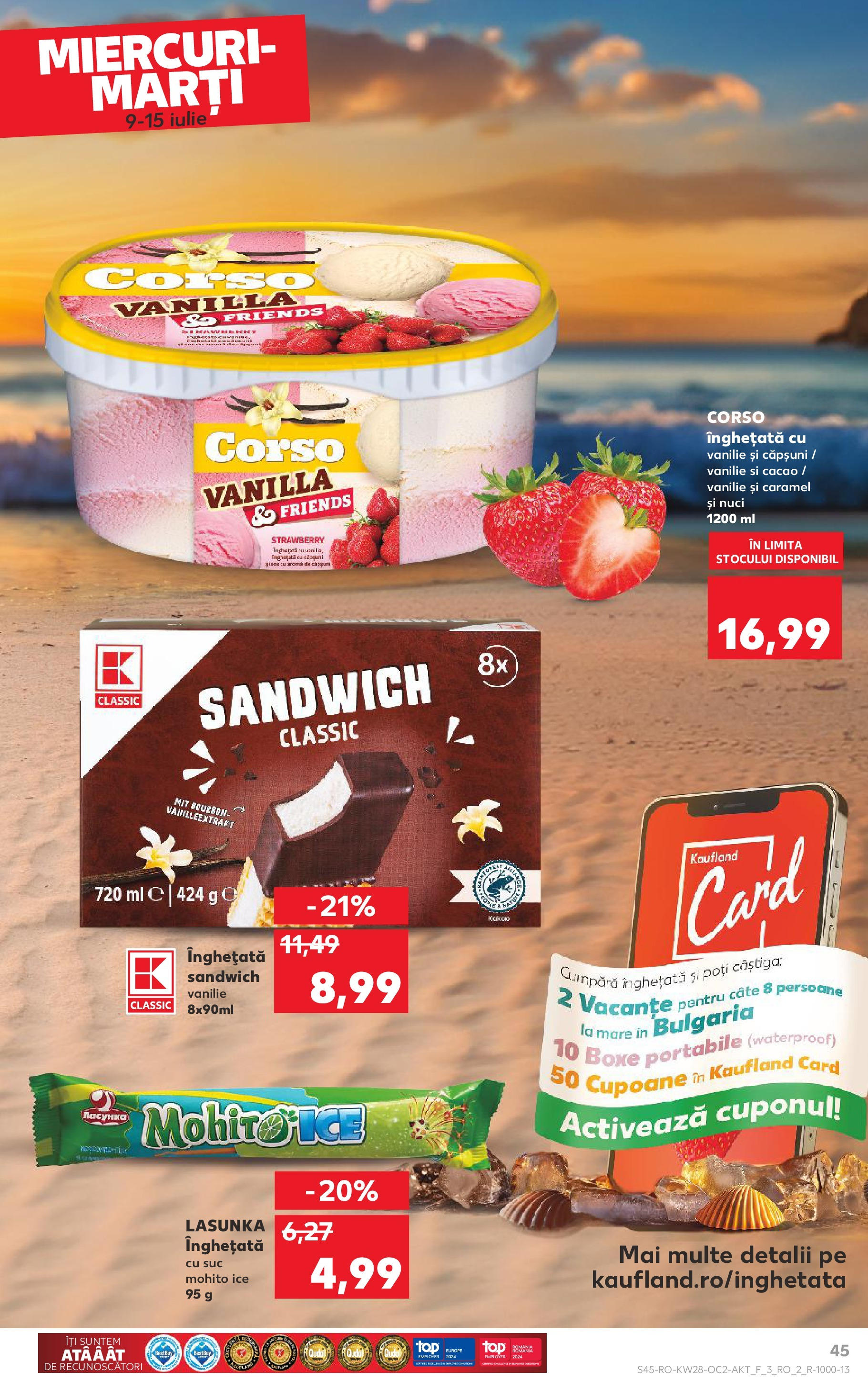 Catalog Kaufland 9 - 14 Iulie 2025 | Pagina 45 | Produse: Bourbon, Căpșuni, Cacao, Înghețată