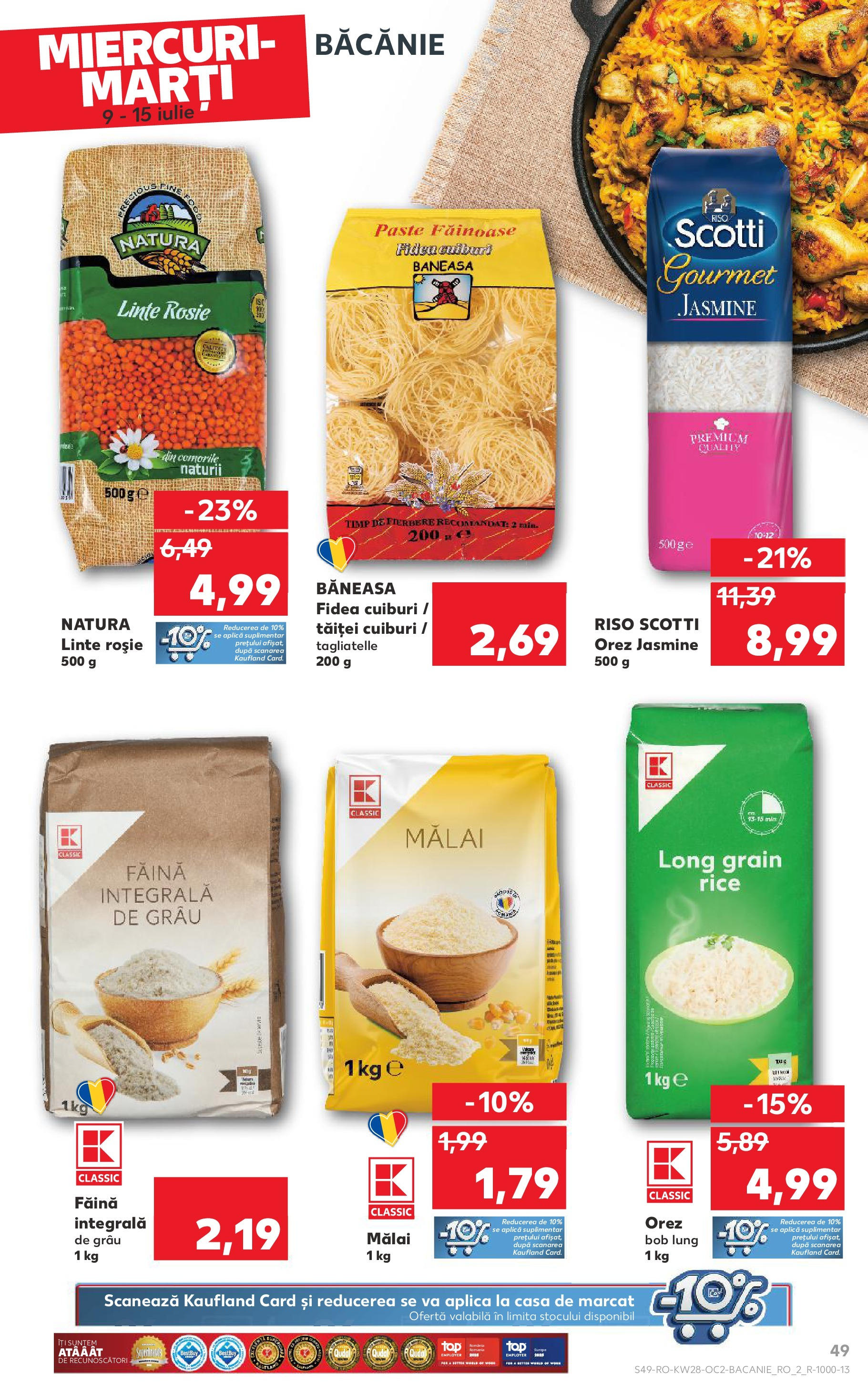 Catalog Kaufland 9 - 14 Iulie 2025 | Pagina 49 | Produse: Făină, Orez, Mălai, Paste