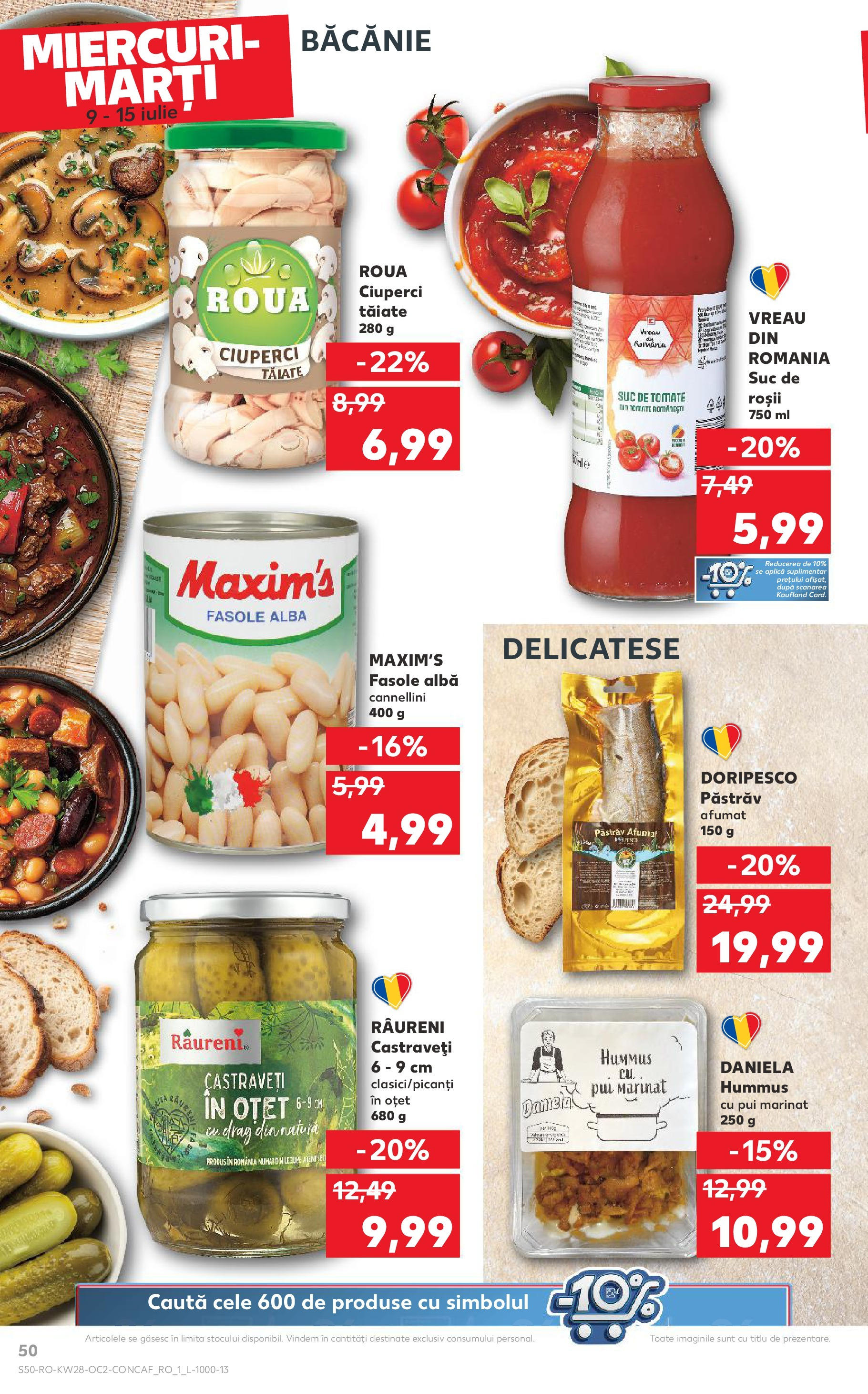 Catalog Kaufland 9 - 14 Iulie 2025 | Pagina 50 | Produse: Hacıyatmaz Kedi Oyuncağı, Oțet, Suc, Fasole albă