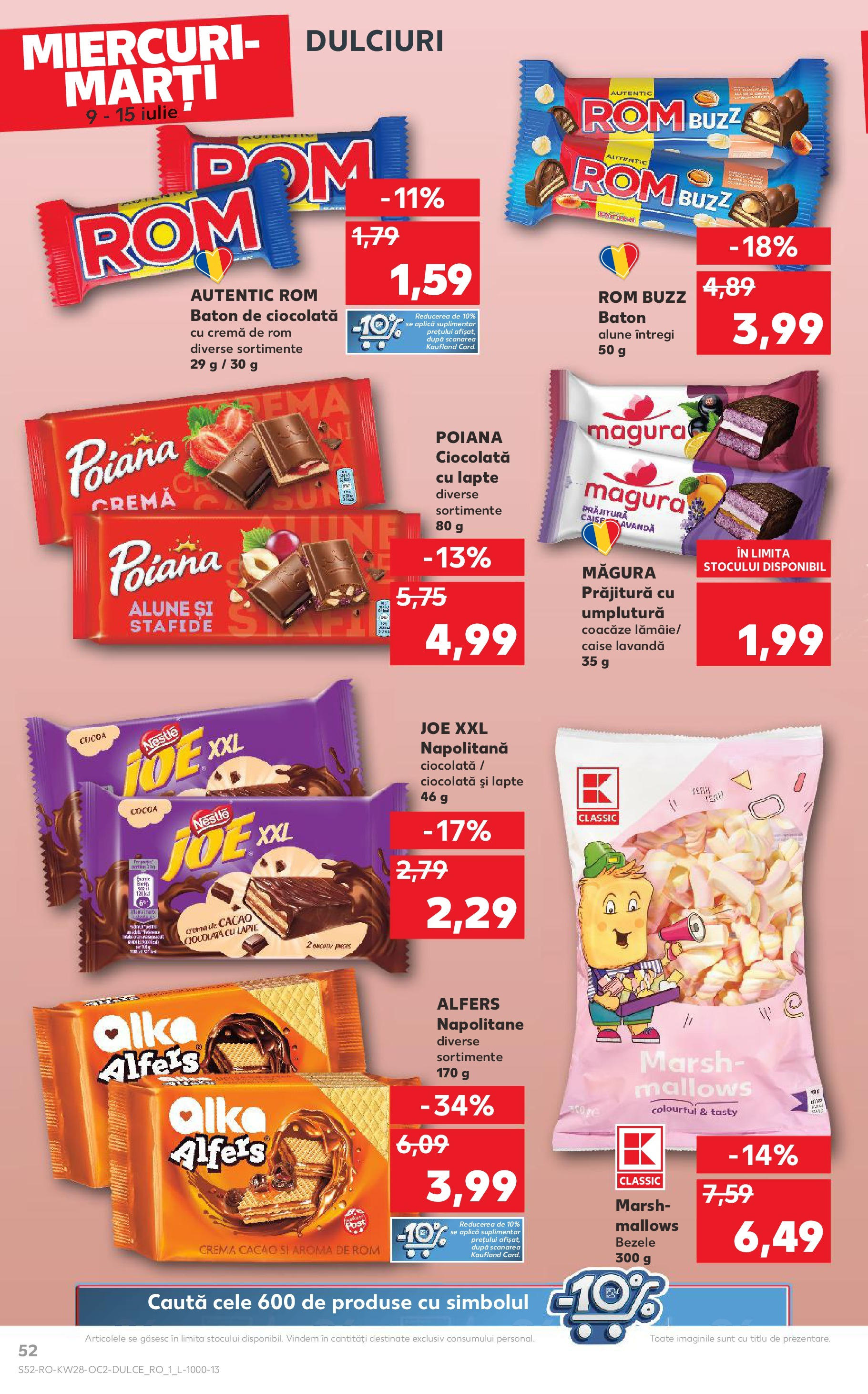 Catalog Kaufland 9 - 14 Iulie 2025 | Pagina 52 | Produse: Prăjitură, Alune, Ciocolată, Rom